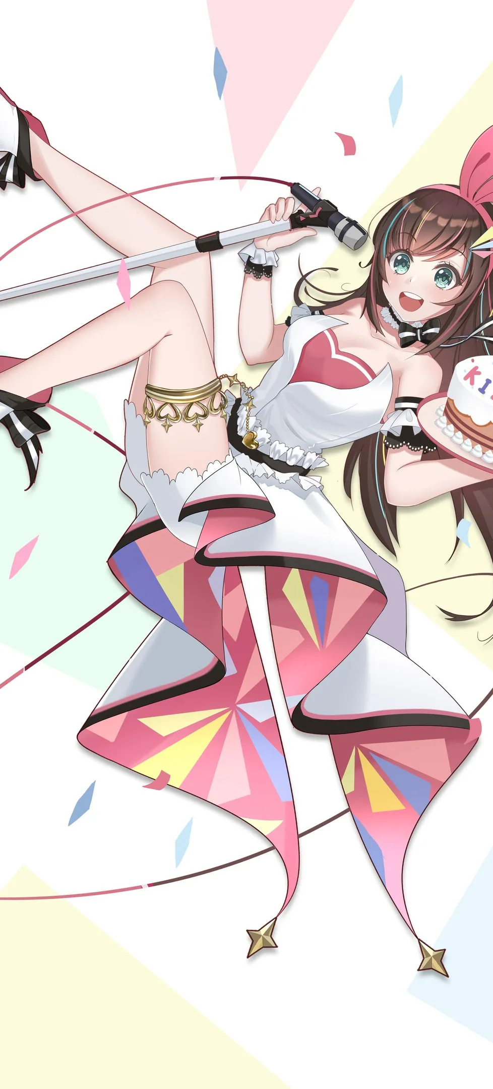 动漫女孩 鬼爱 虚拟 蛋糕 手机壁纸 4K壁纸