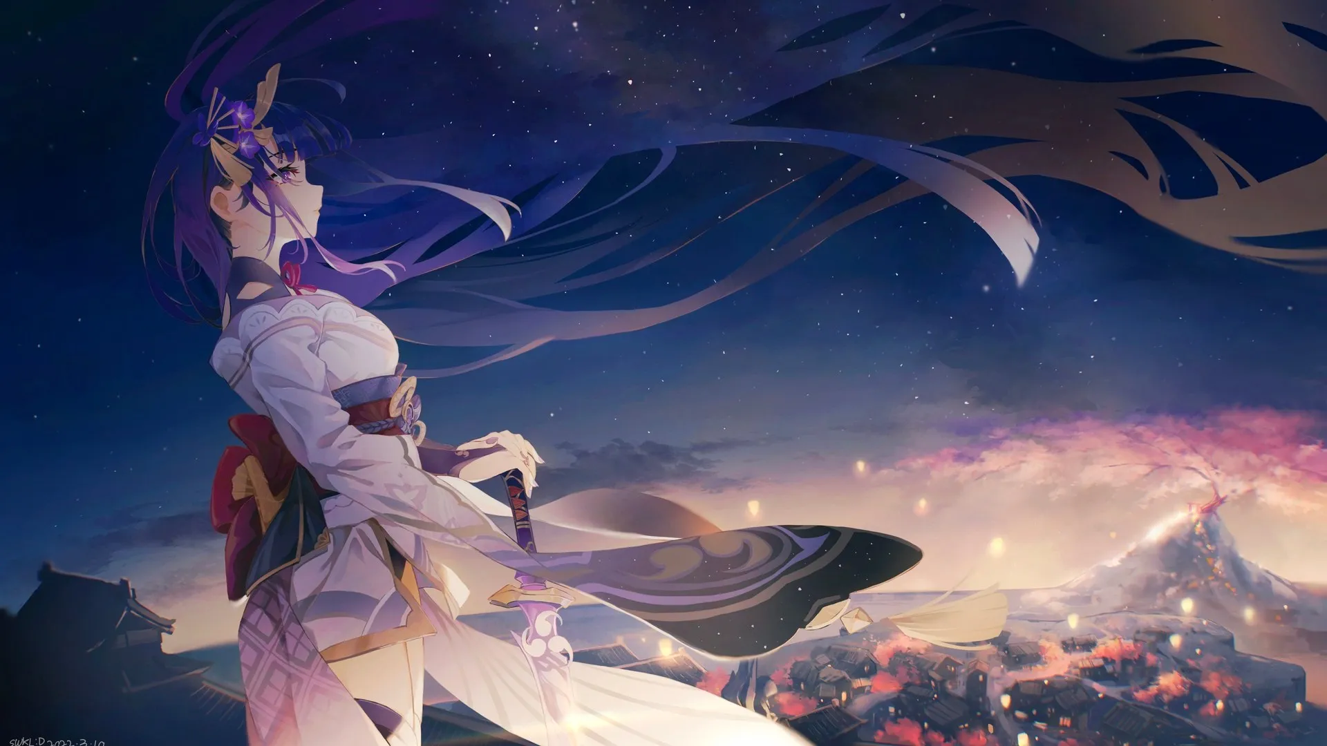 雷登幕府 原神 动漫女孩 动漫 电脑壁纸 4K壁纸