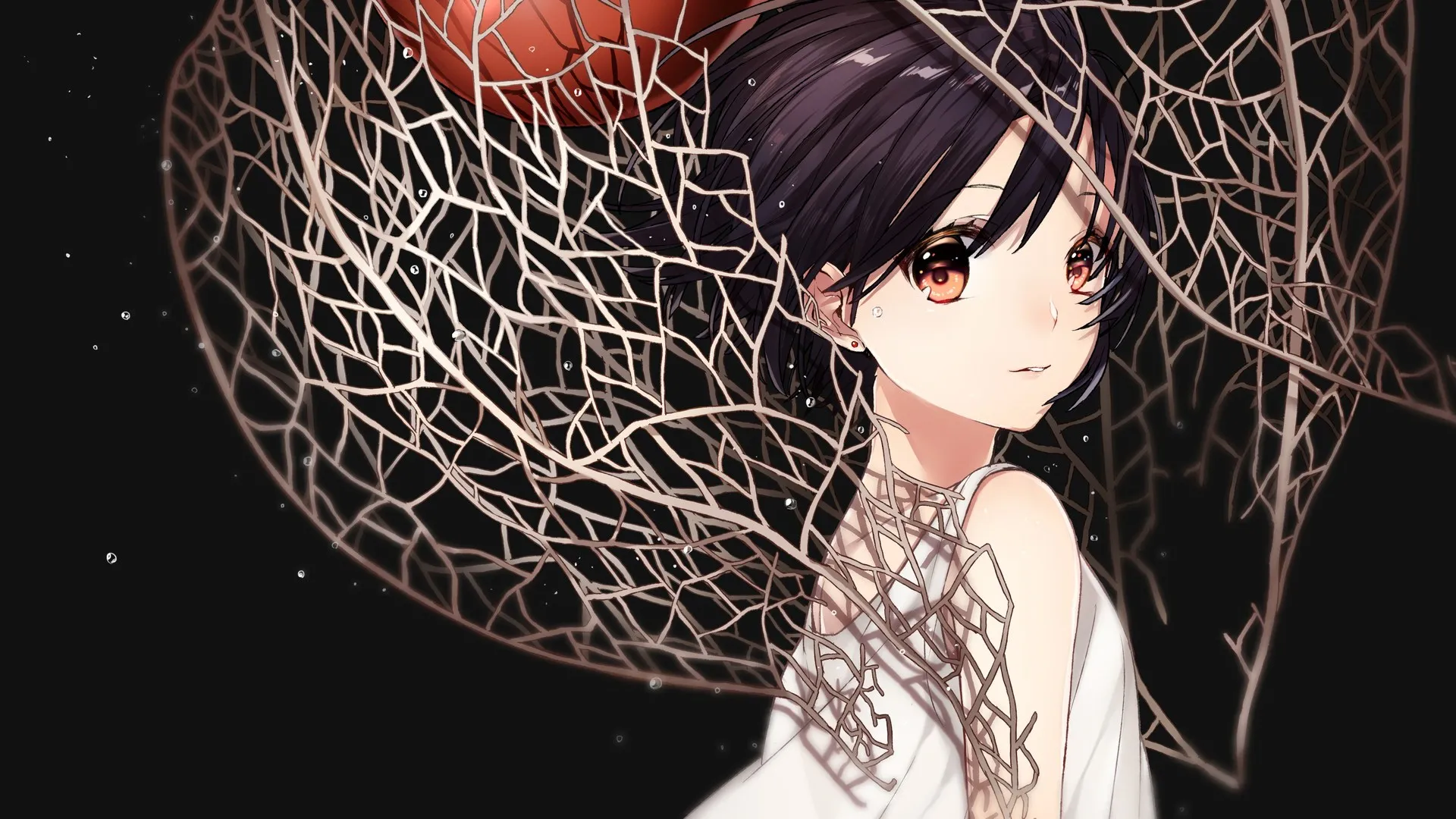 动漫 动漫女孩 黑色背景 电脑壁纸 4K壁纸