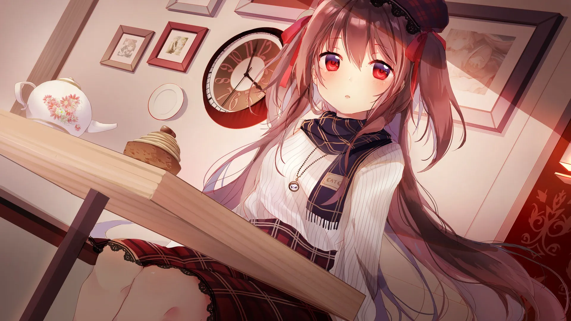 红眼 黑发 动漫 动漫女孩 电脑壁纸 4K壁纸