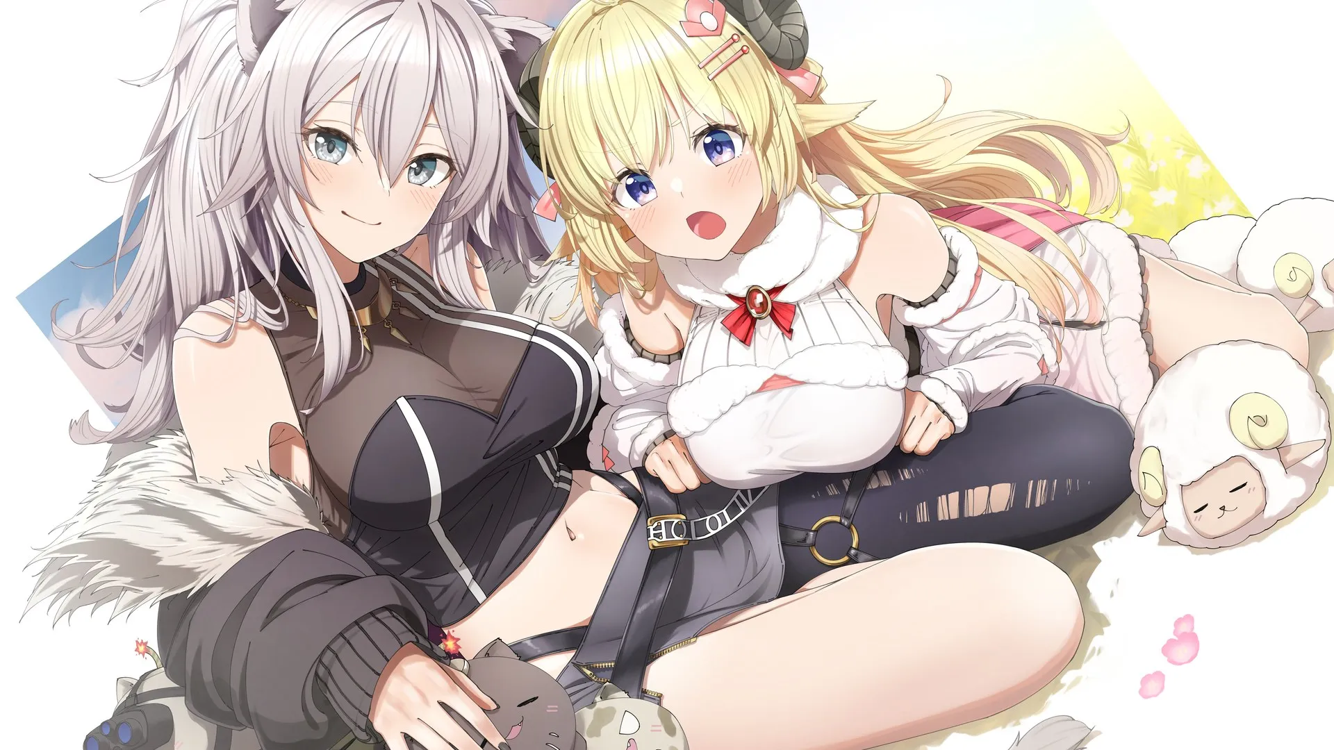 猫女 动漫 动漫少女 白色背景 原图 电脑壁纸 4K壁纸