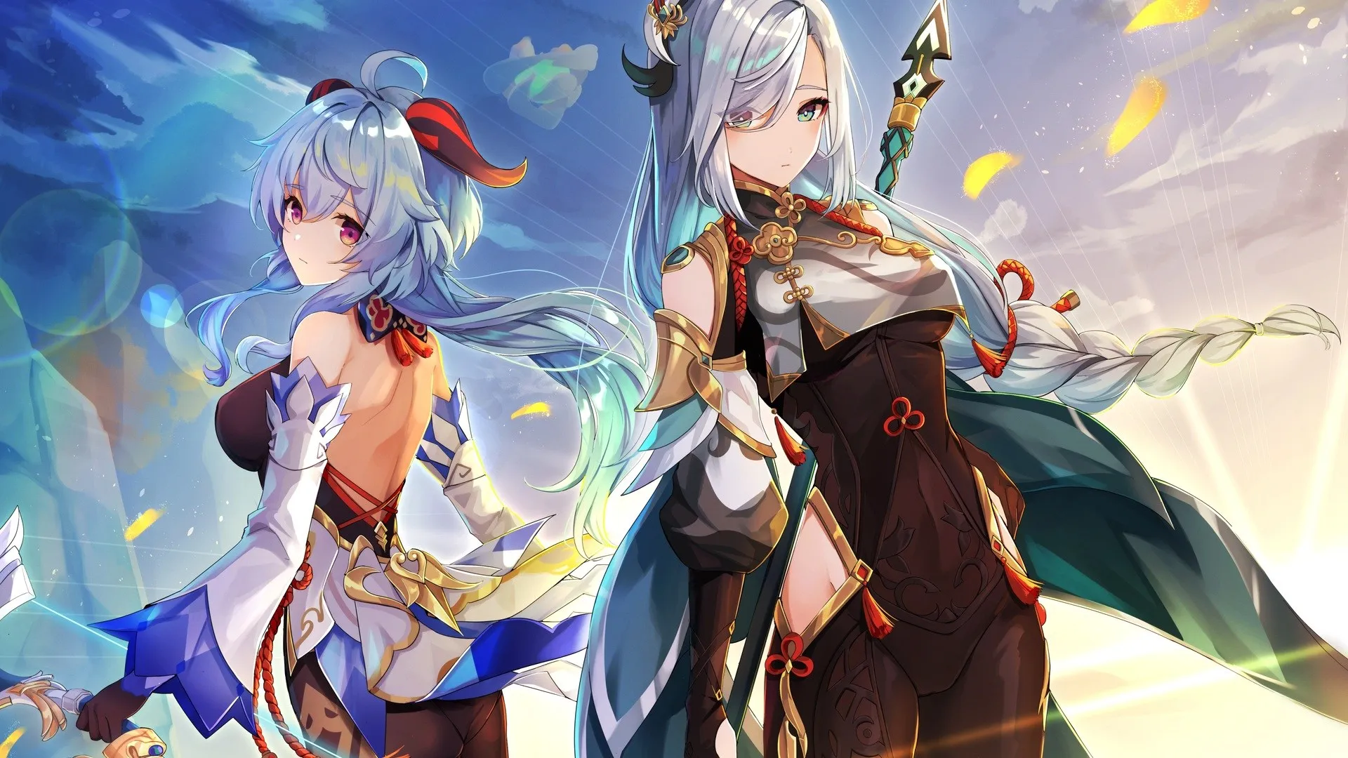 蓝头发 感宇 原神 深和 蓝色 银发 电脑壁纸 4K壁纸