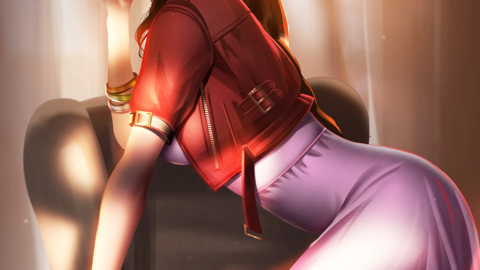 游戏CG角色 黑发 马尾辫 长发 侧面 手机壁纸 4K壁纸