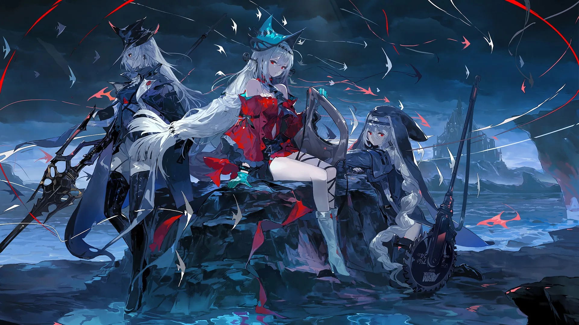 长发 武士 动漫女孩 帽子 武器 手套 电脑壁纸 4K壁纸