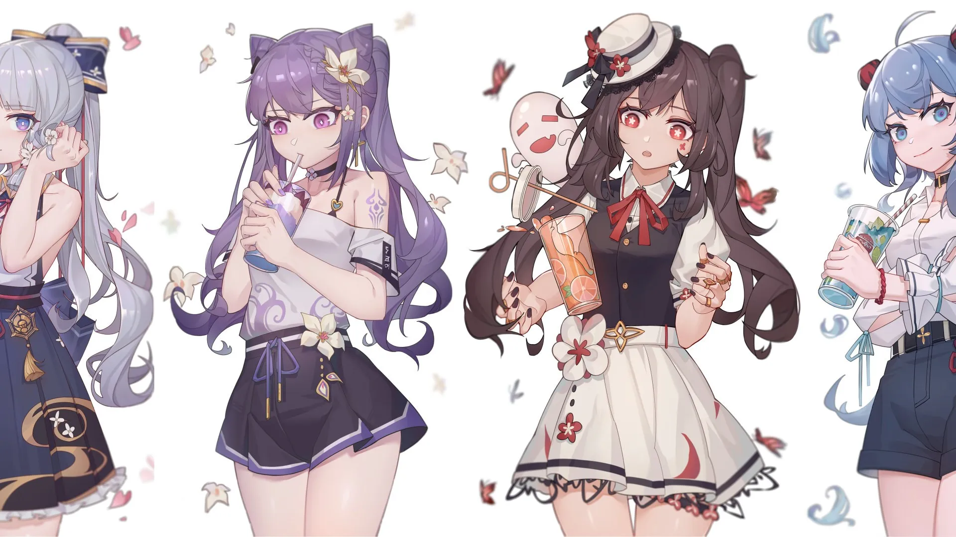 胡桃 感宇 可清 龟里 原神 动漫女孩 电脑壁纸 8K壁纸