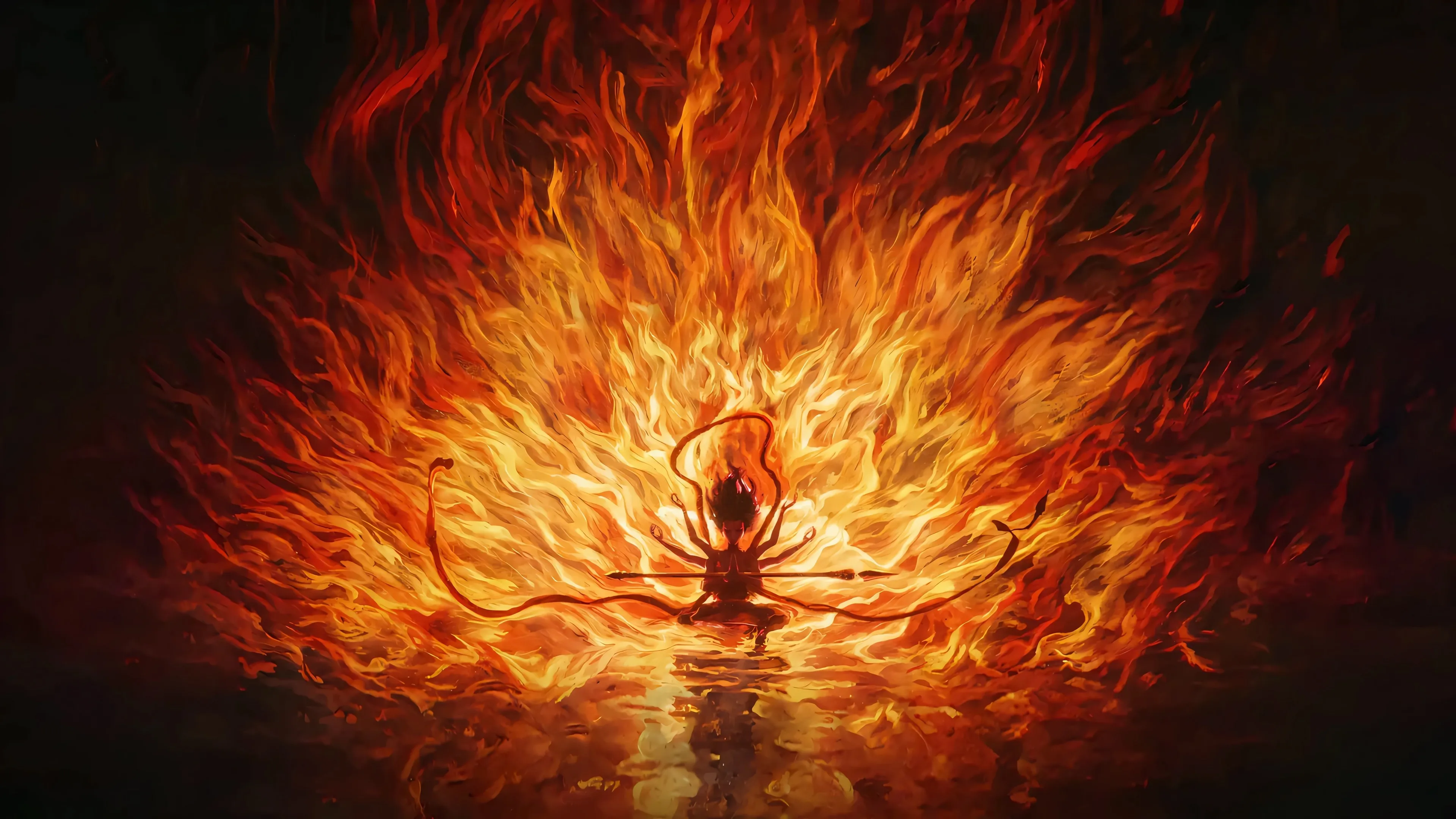 哪吒 开场 火莲花 高清 4K 电脑 壁纸 魔童闹海 4K壁纸