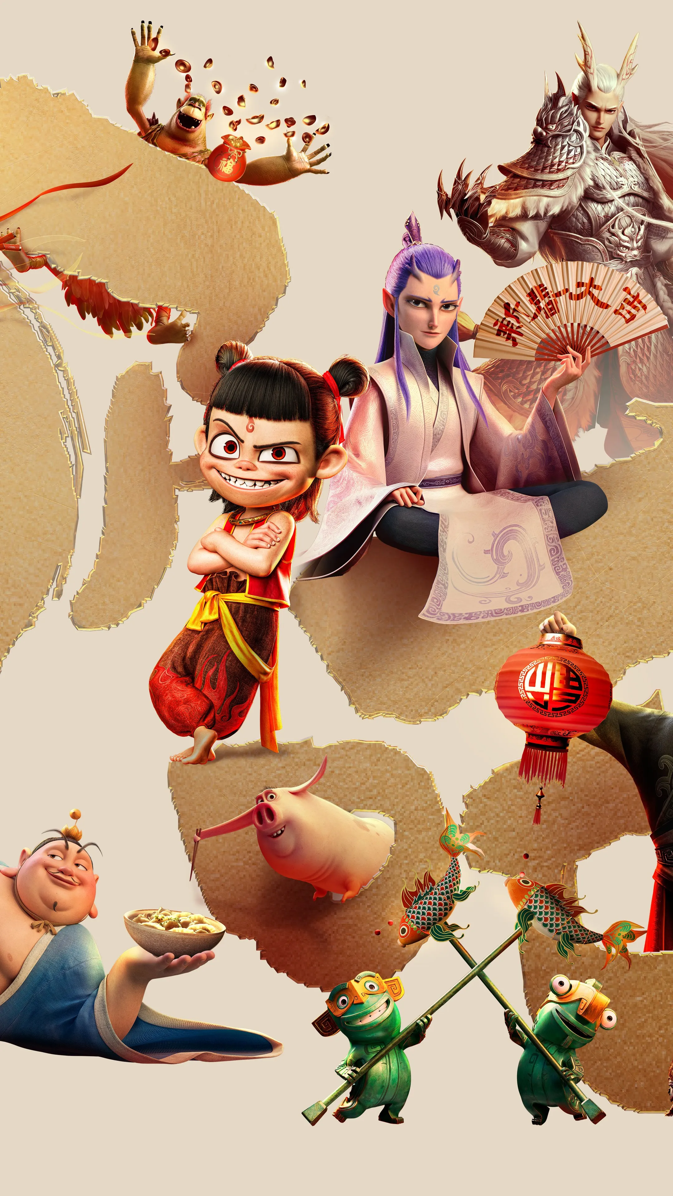哪吒 结界兽 4k 竖屏 魔童闹海 手机壁纸 1080P壁纸