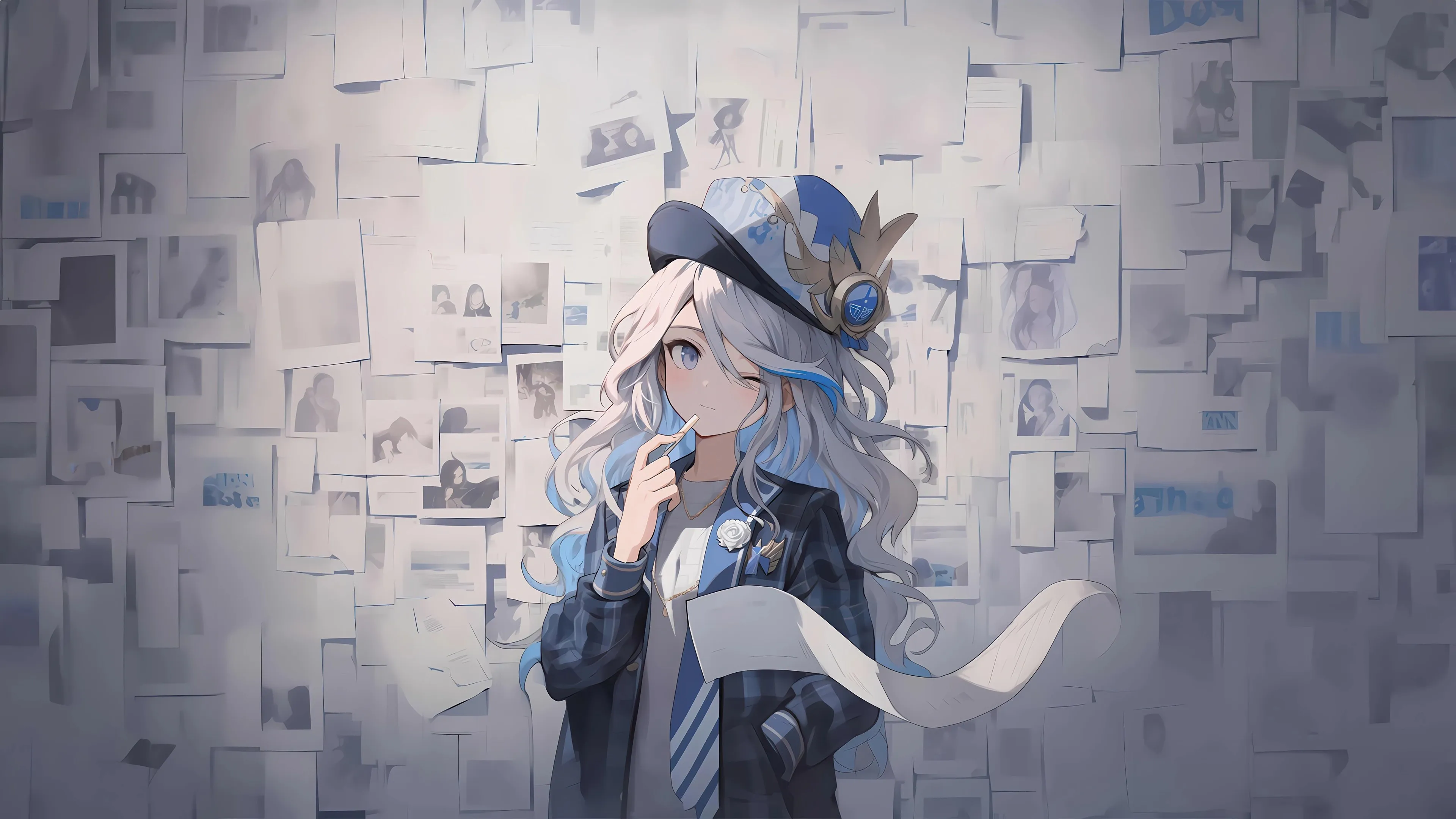 芙宁娜 报纸墙 4K壁纸