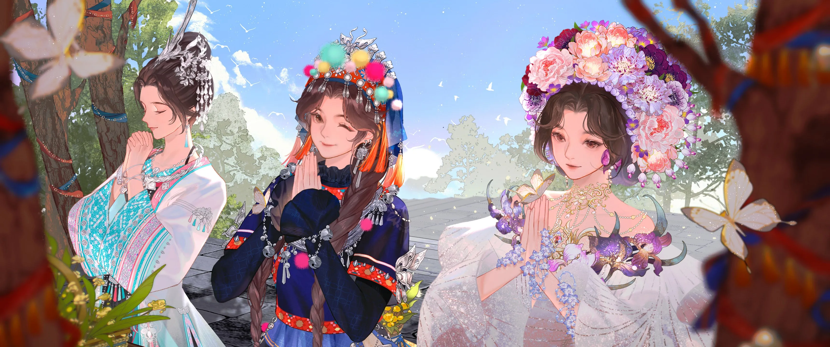 天涯 明月 刀 女孩 许愿 带鱼屏 游戏 壁纸 2K壁纸