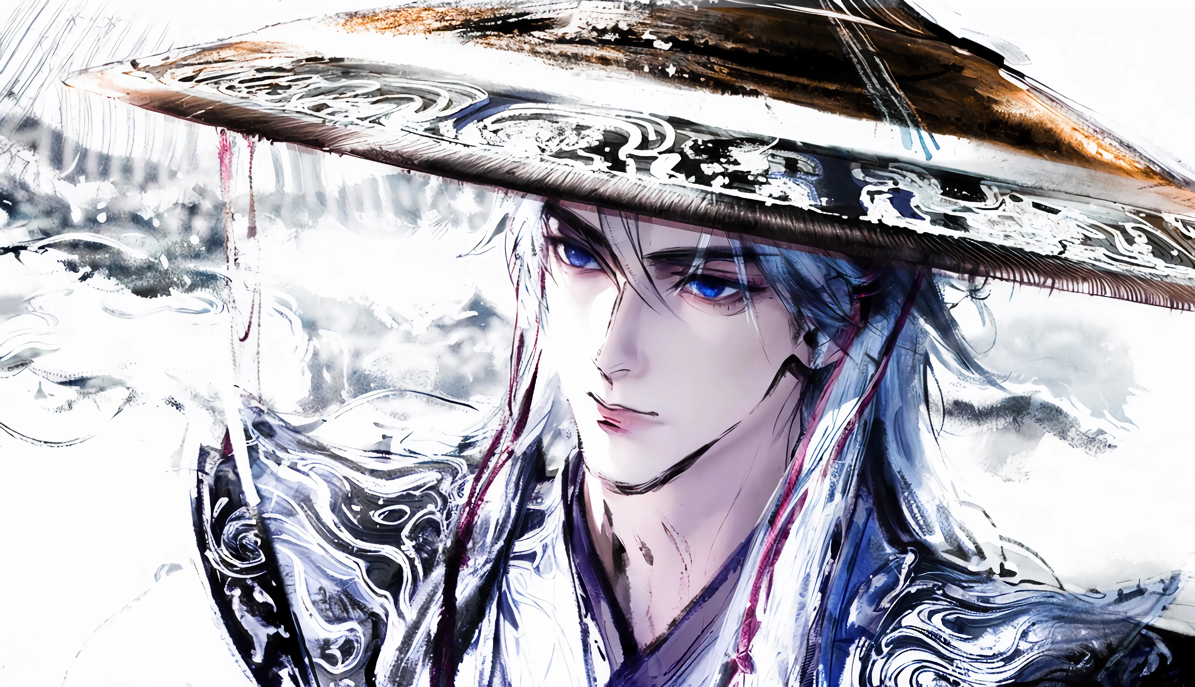 仙 逆水 墨画 4k 电脑 桌面 4K壁纸