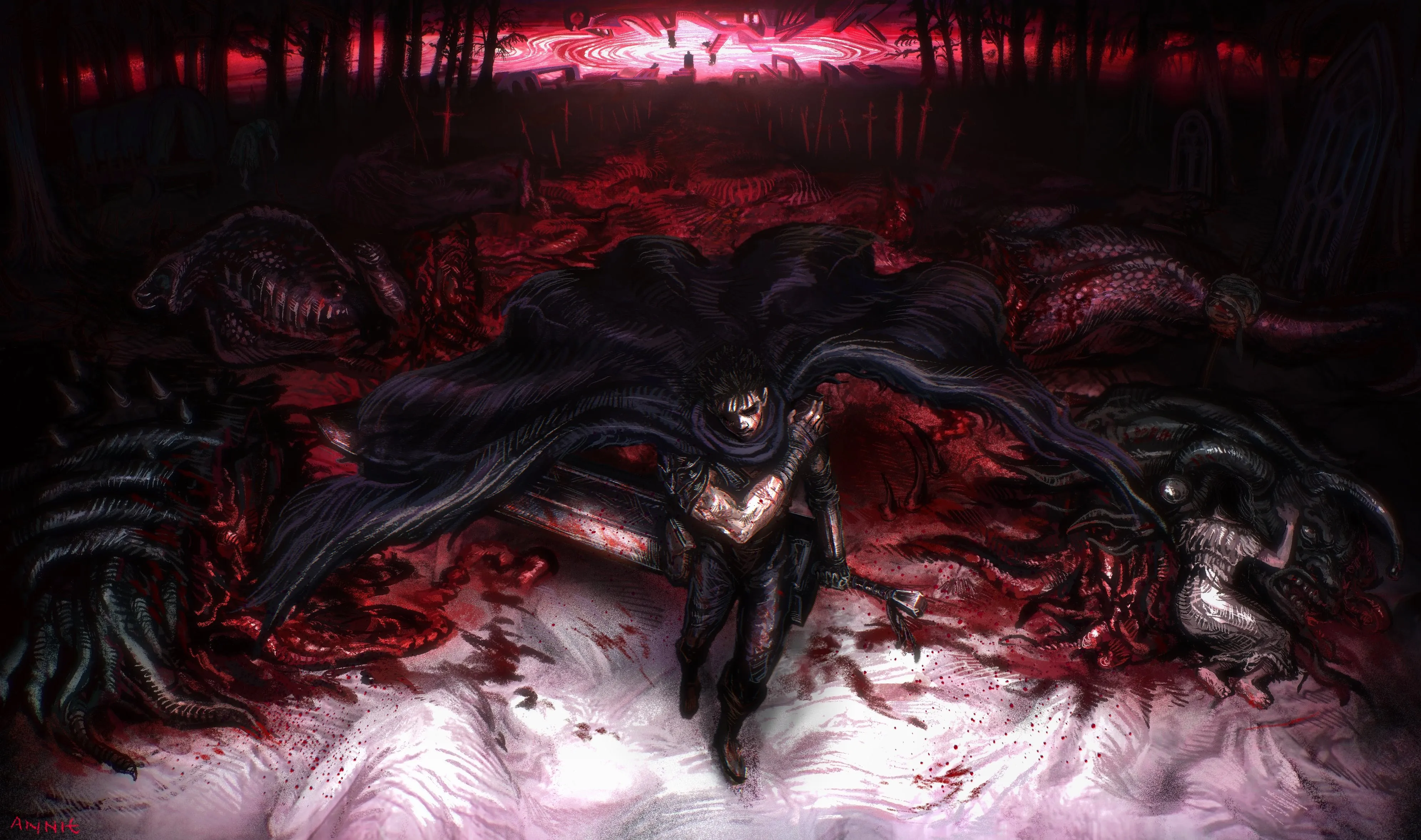 勇气 狂暴 盔甲 狂暴者 漫画 剑 血 4K壁纸