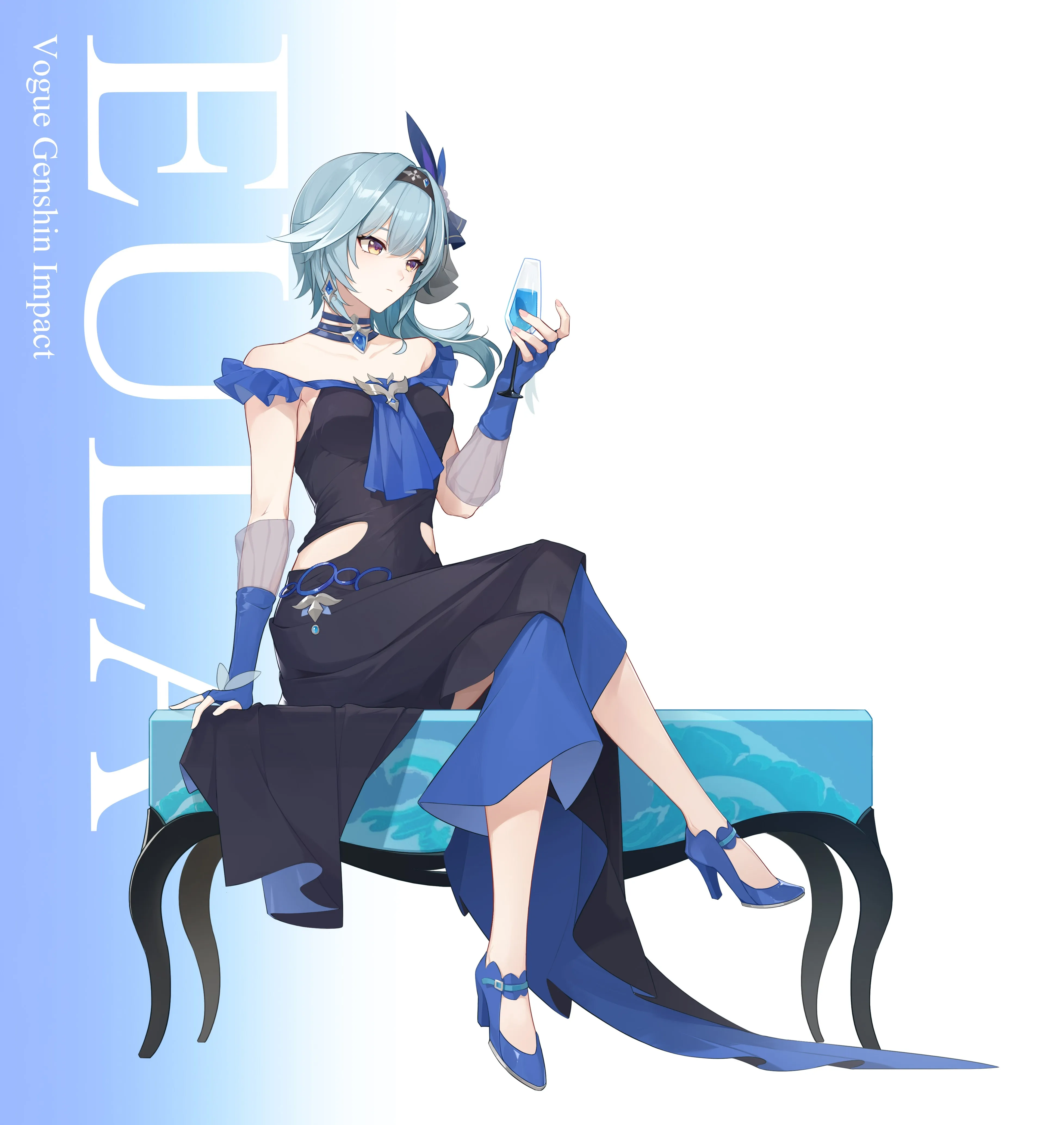 蓝色 头发 短发 动漫 女孩 御姐 手机壁纸 4K壁纸