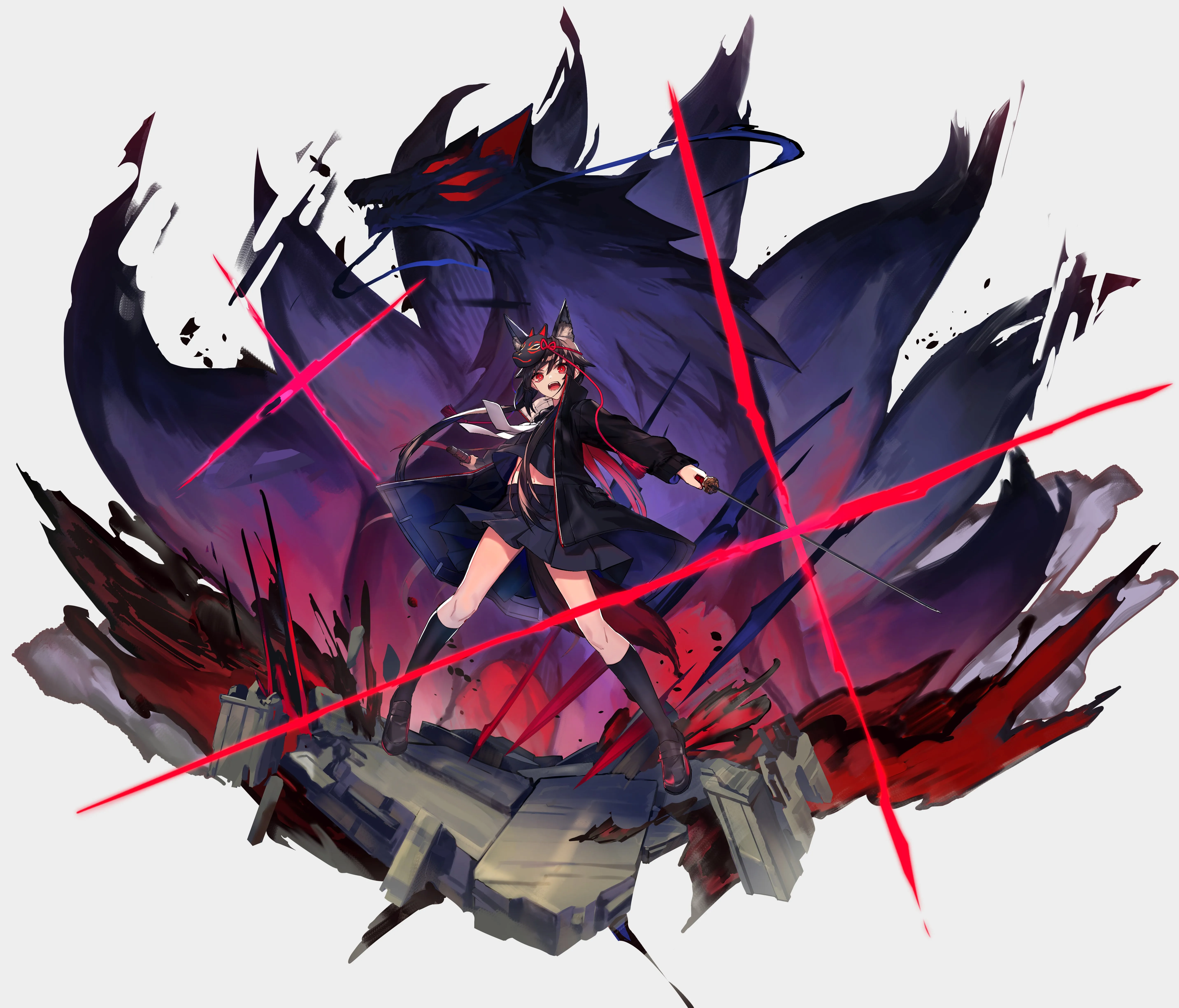 原创 人物 头发 红眼睛 动漫 女孩 明日方舟 电脑壁纸 4K壁纸