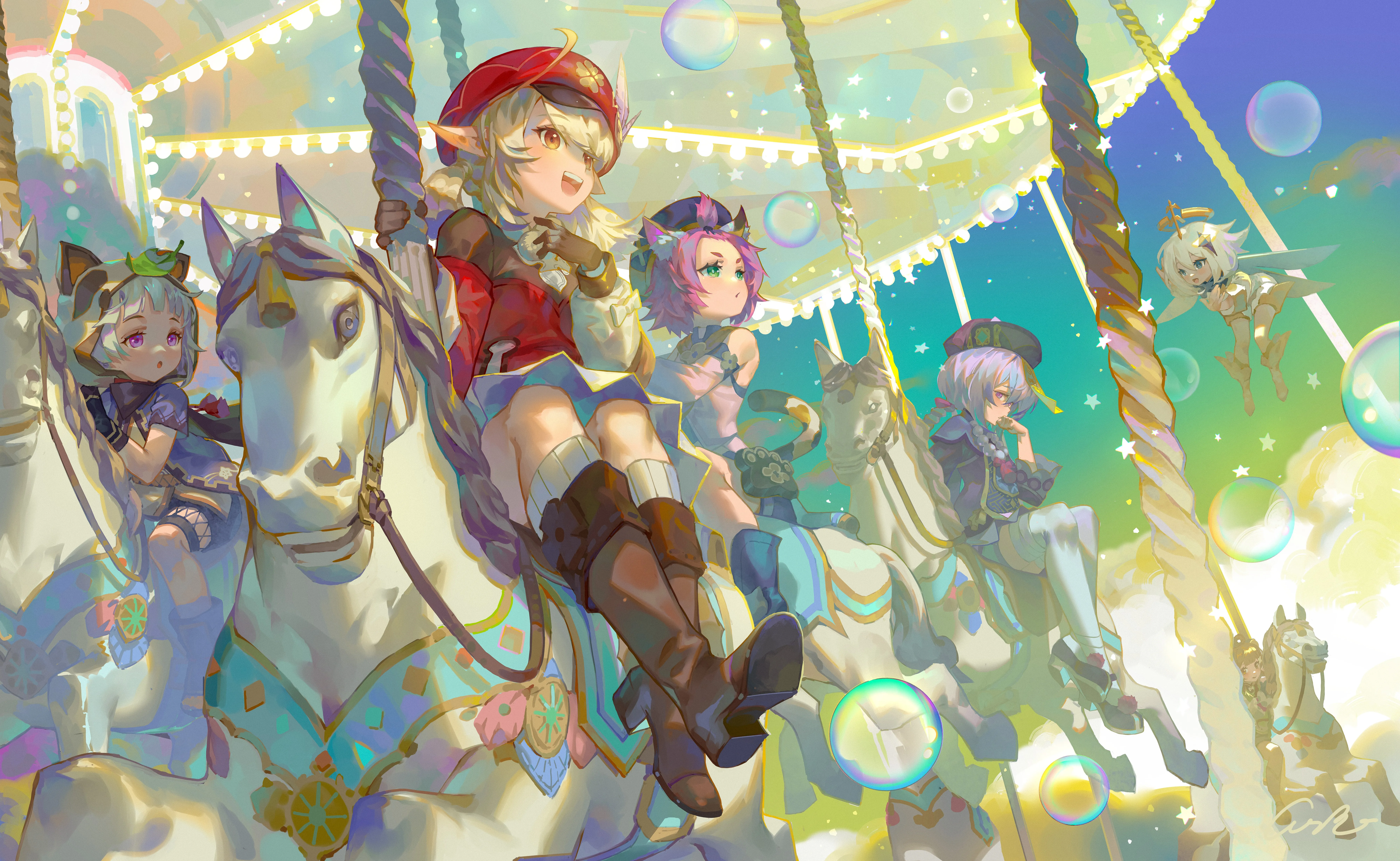 动漫 女孩 原神 齐齐 兽耳 派蒙 瑶瑶 电脑壁纸 8K壁纸