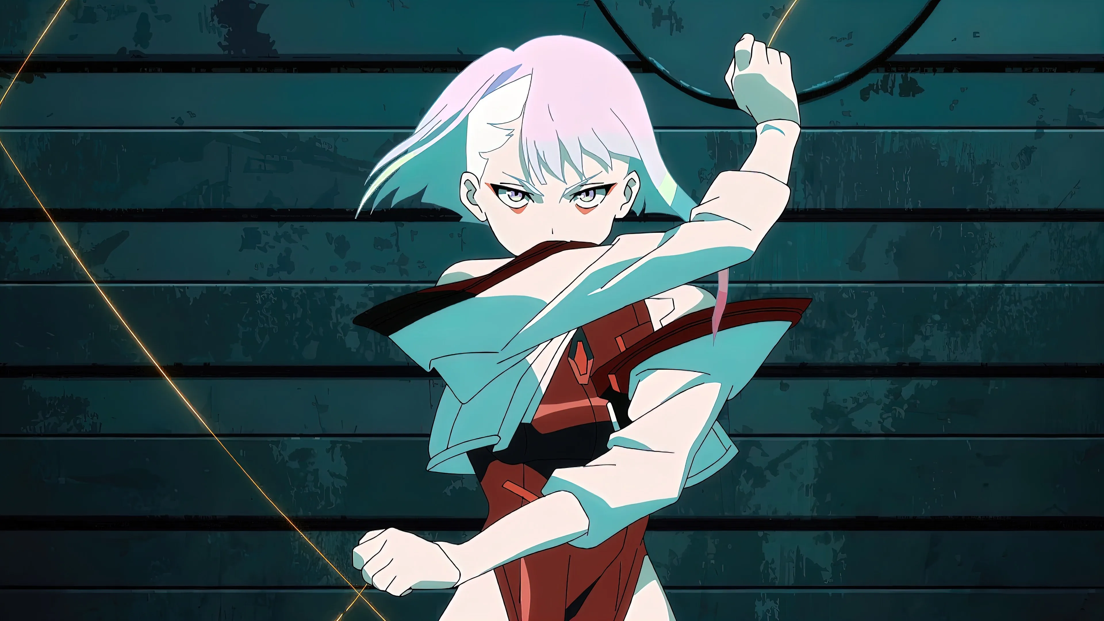 头发 动漫 赛博朋克 女孩 电脑壁纸 4K壁纸