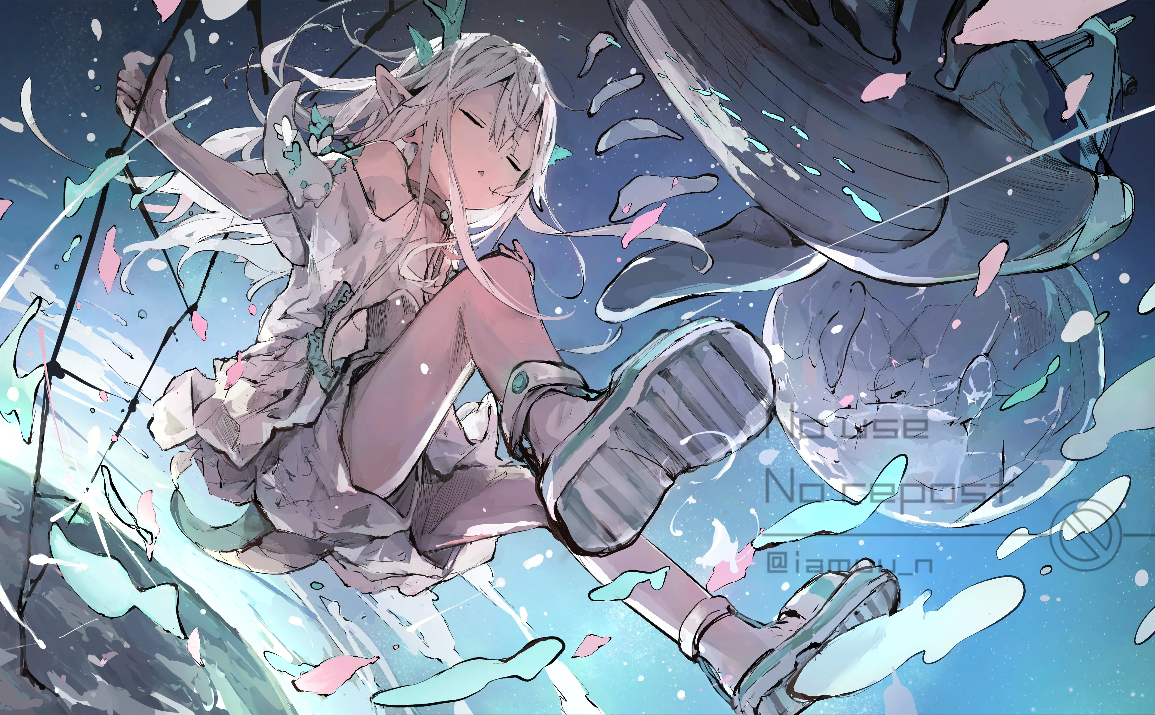 闭眼 动漫 女孩 兽耳 萝莉 电脑壁纸 4K壁纸