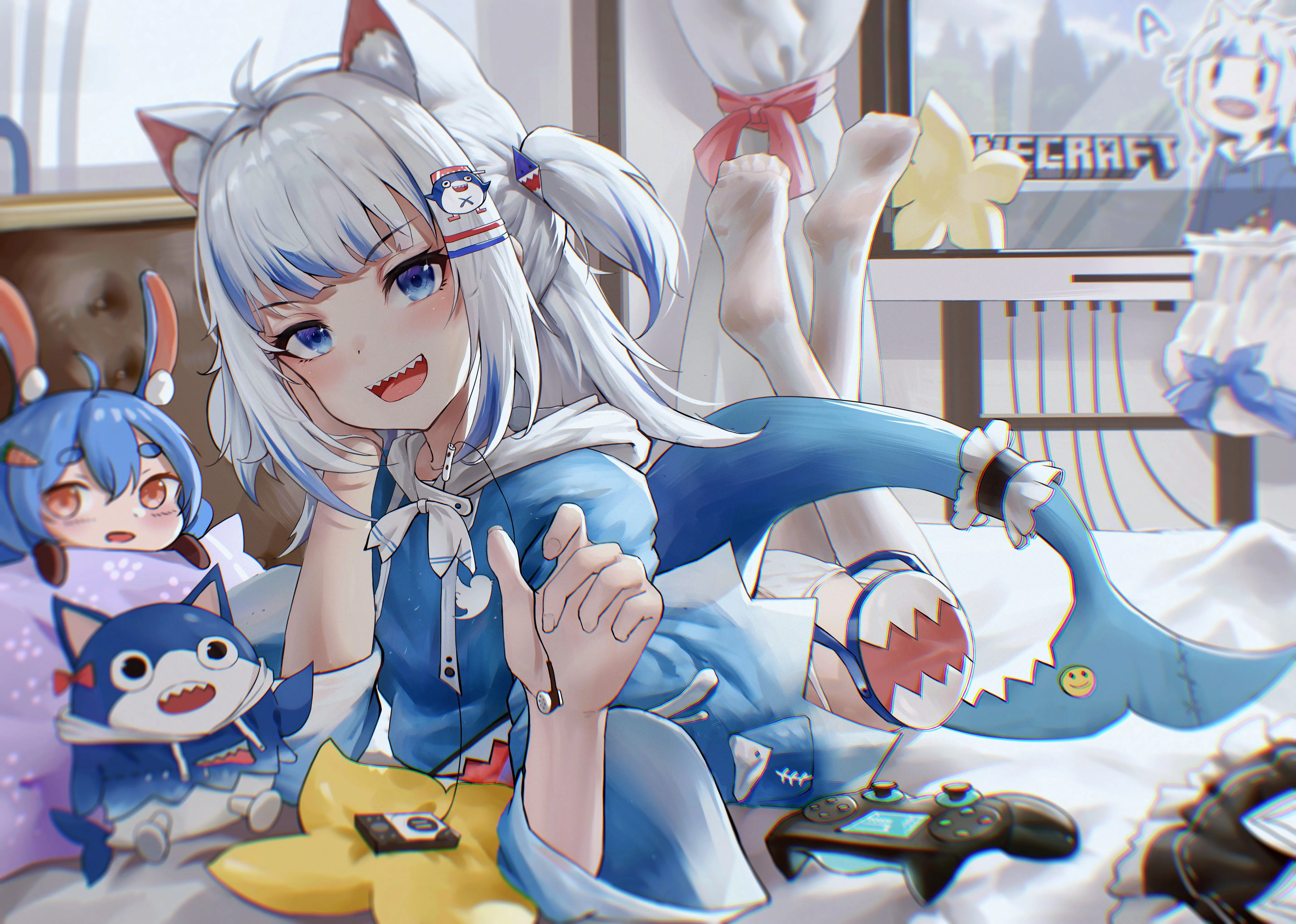 动漫 女孩 全息 虚拟 猫耳朵 尾巴 兽耳 电脑壁纸 4K壁纸