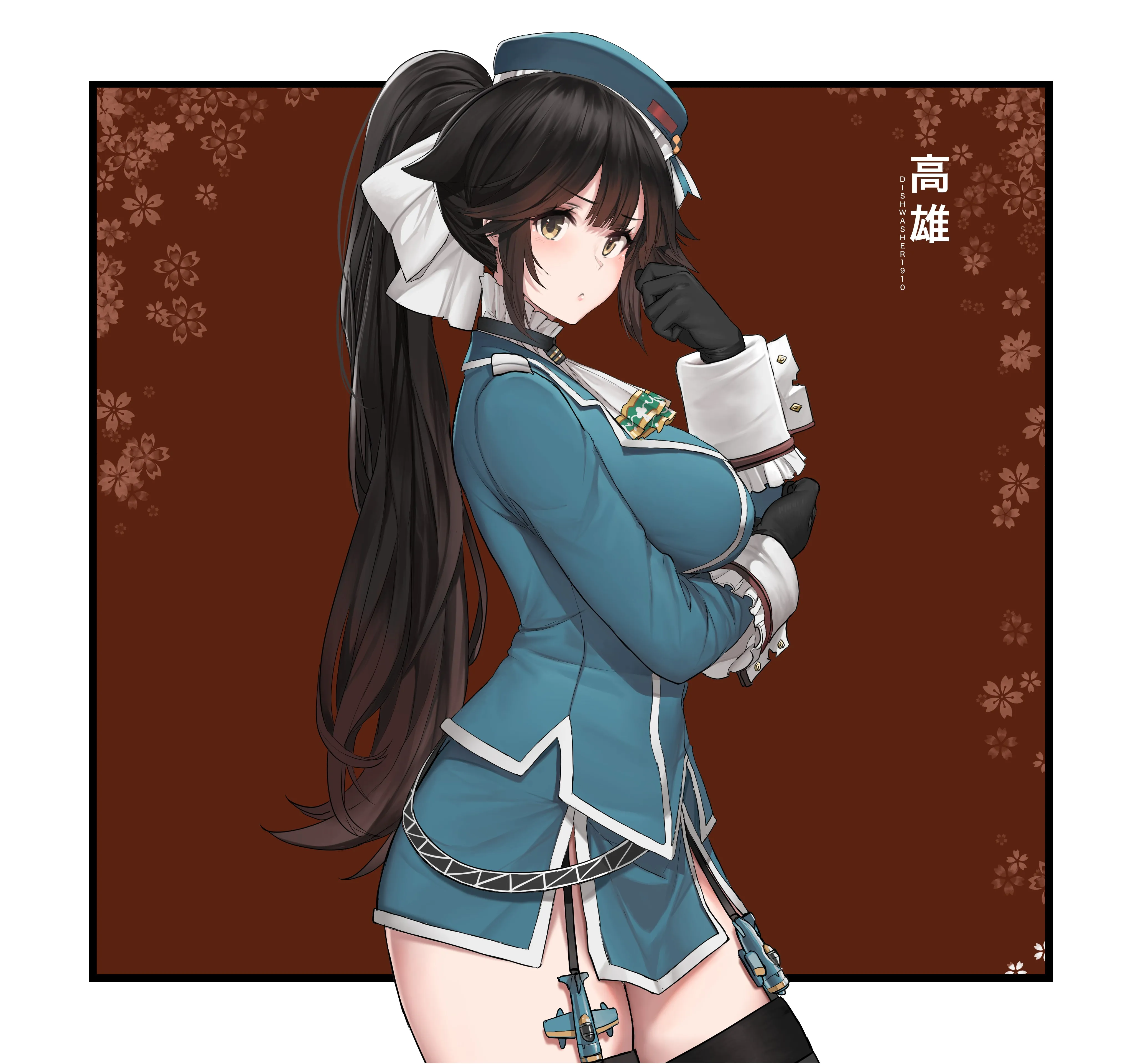 马尾辫 长发 动漫 动漫女孩 蔚蓝档案 高尾 黑发 AI艺术 艺术 电脑壁纸 4K壁纸