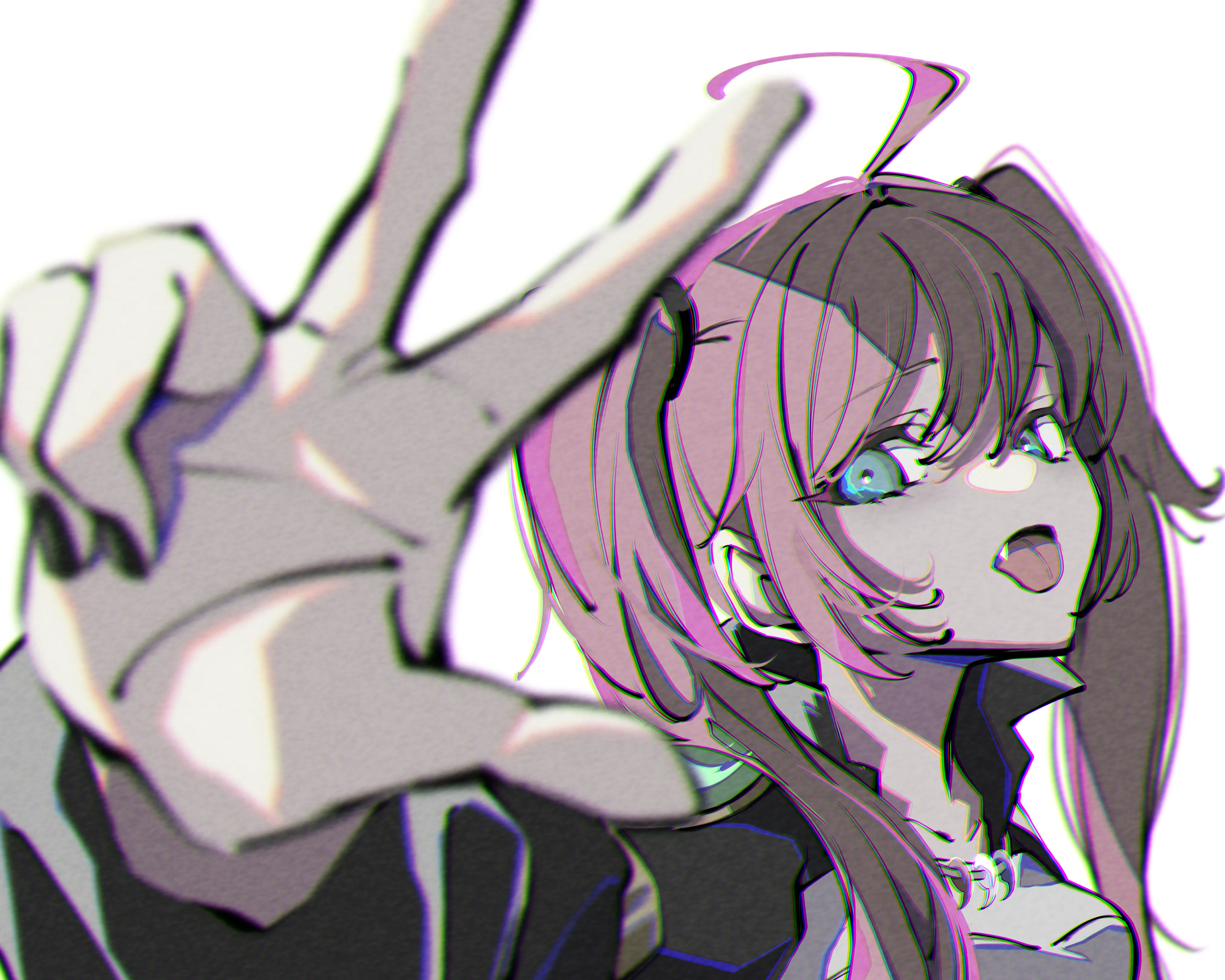 粉色头发 蓝眼睛 动漫女孩 双尾 电脑壁纸 4K壁纸