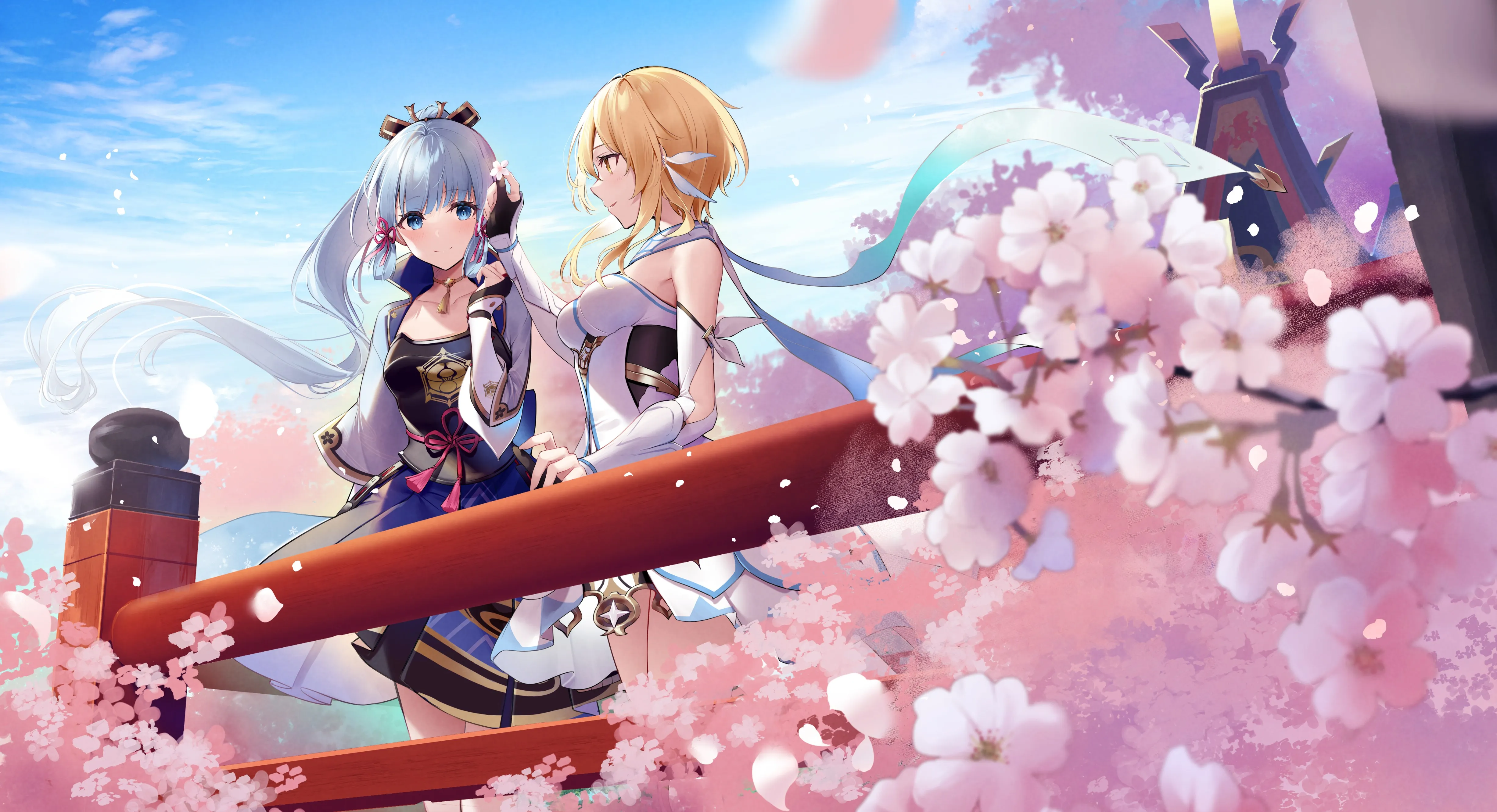 动漫 动漫女孩 原神 动漫游戏 樱桃树 电脑壁纸 4K壁纸