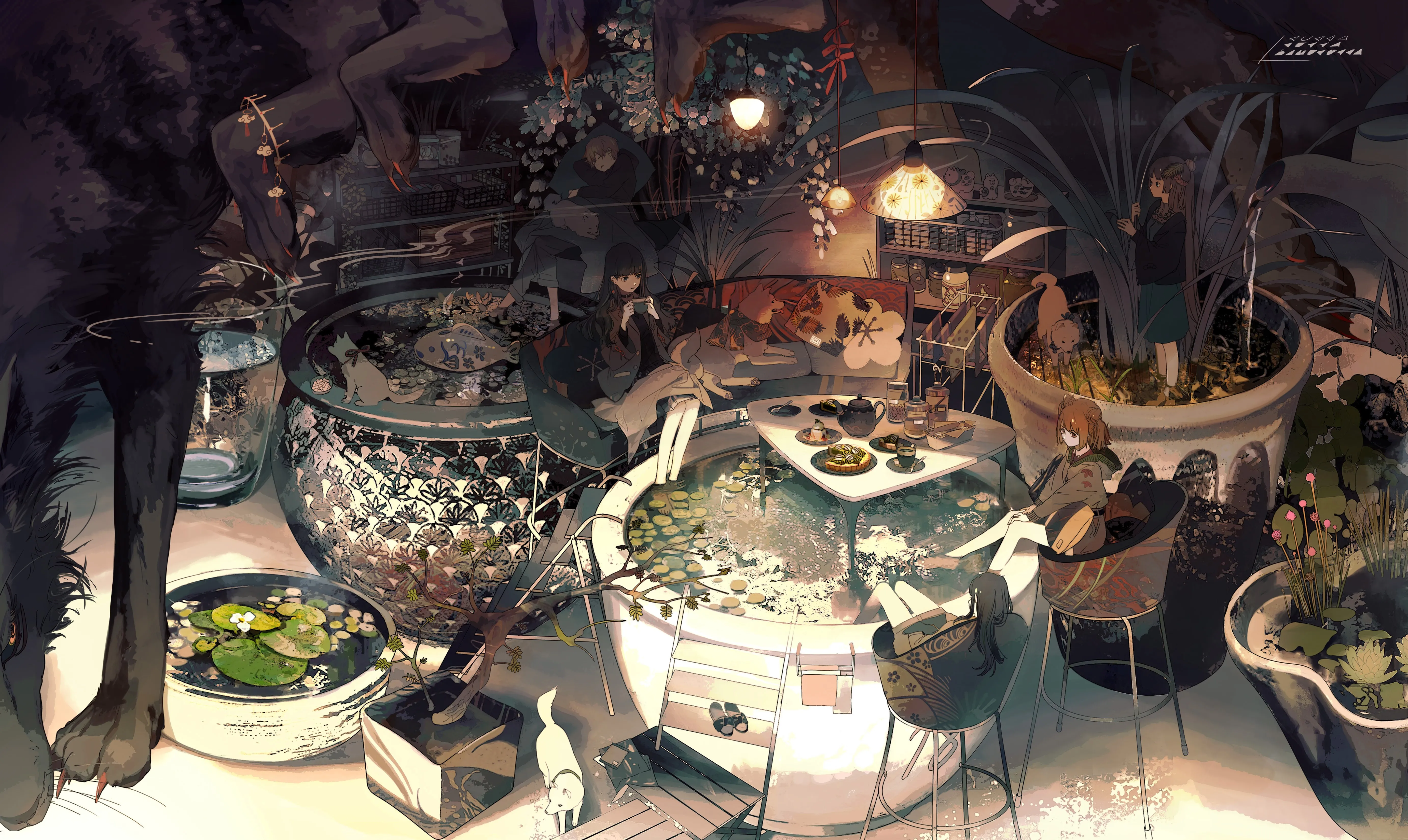 原创角色 动漫 动漫女孩 狗 4K壁纸