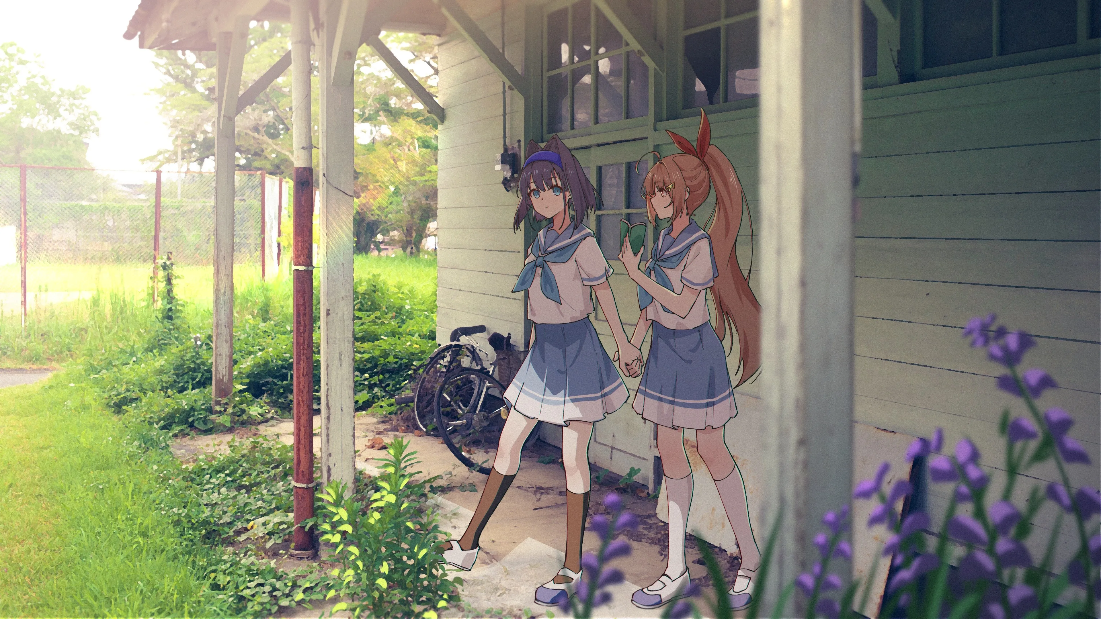 女孩 动漫 动漫女孩 校服 4K壁纸