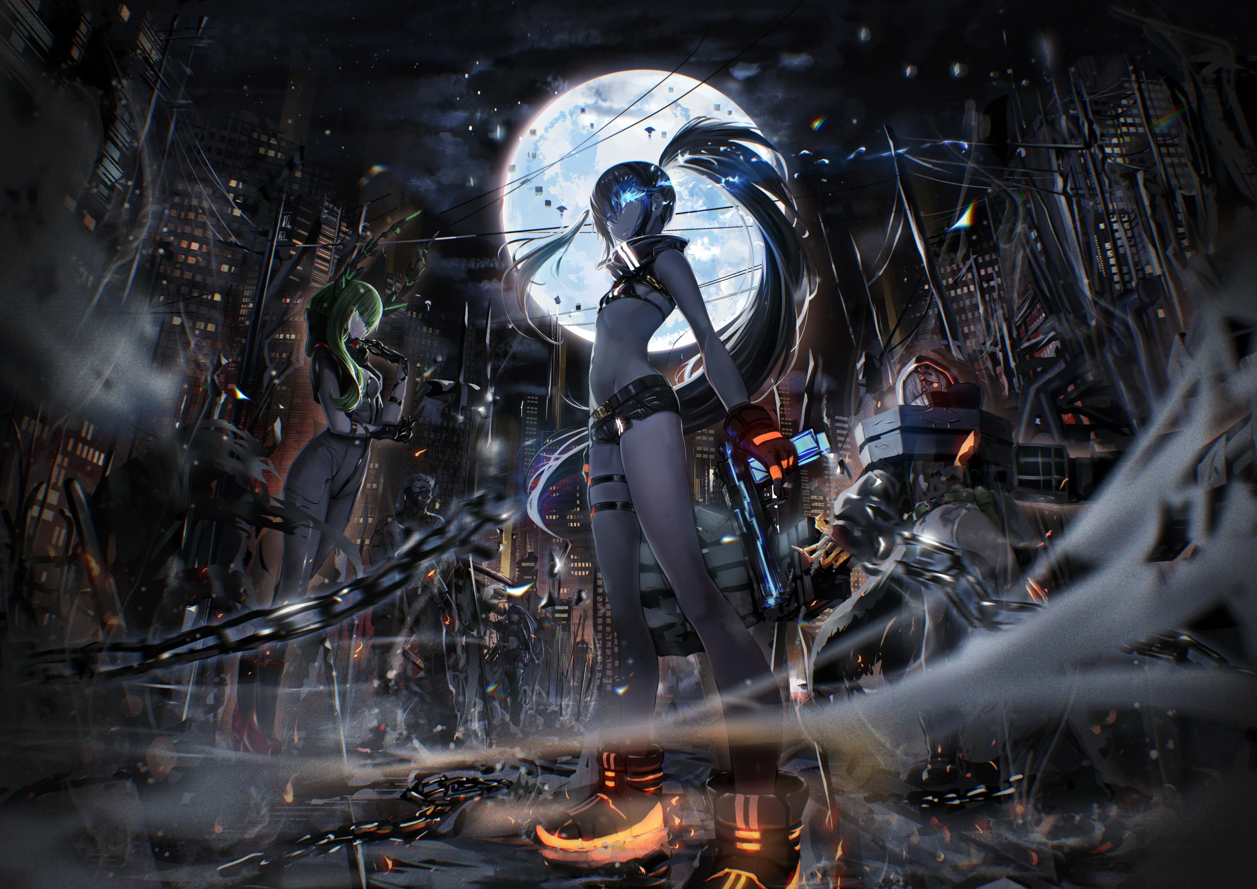 动漫 动漫女孩 黑石射手 4K壁纸