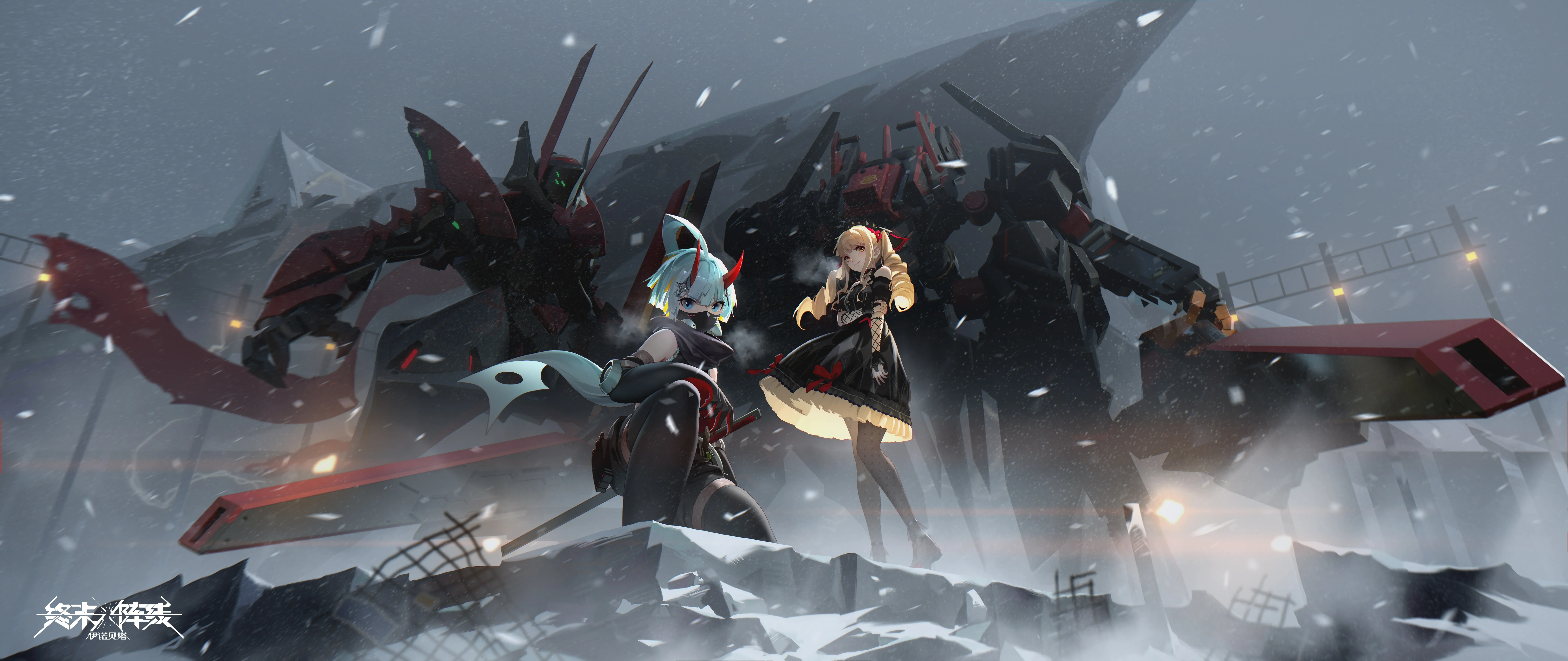 最终战线 游戏CG 动漫 女孩 机甲 绘画 科幻 AI艺术 游戏CG 8K壁纸