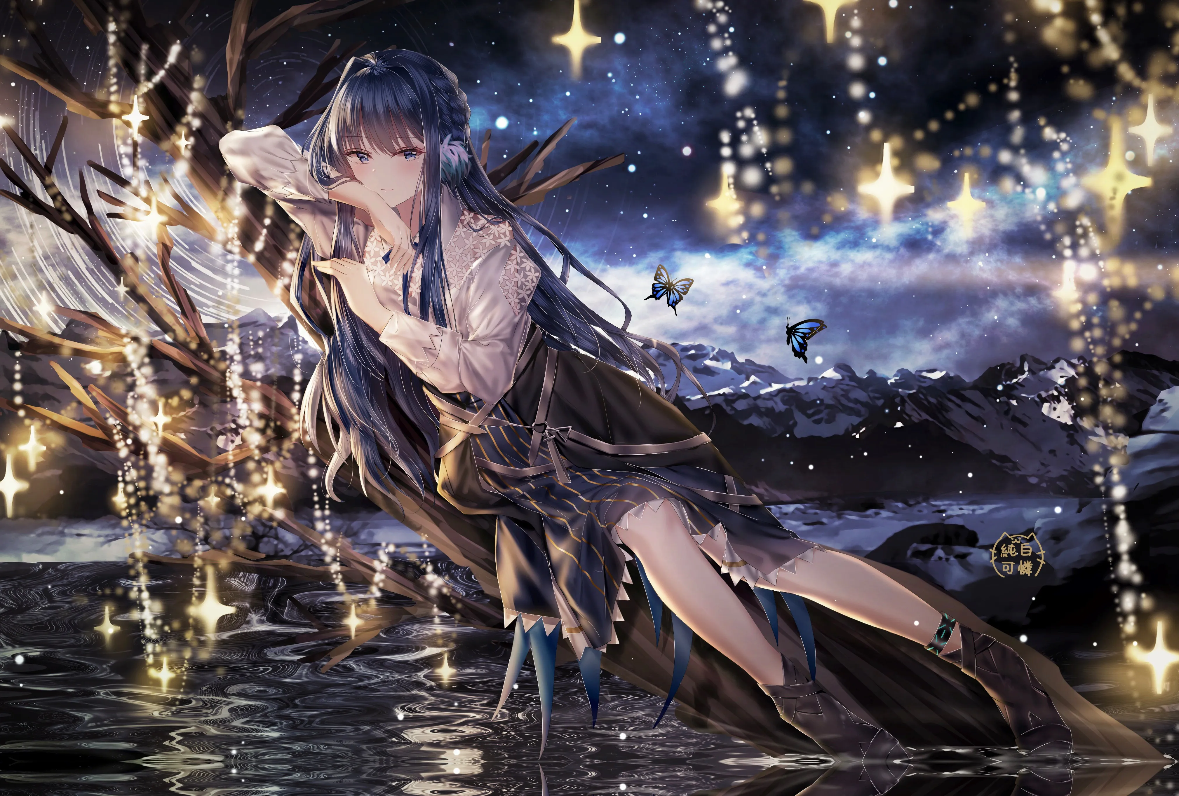 明日方舟 长发 黑发 动漫 女孩 4K壁纸