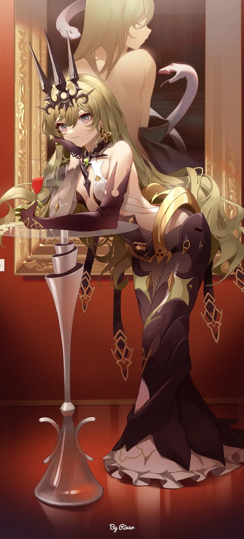 艺术家 长发 绿色头发 动漫 动漫女孩 AI艺术 4壁纸