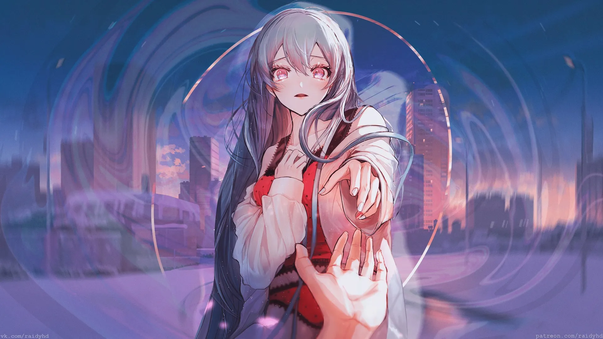 动漫 动漫女孩 画中画