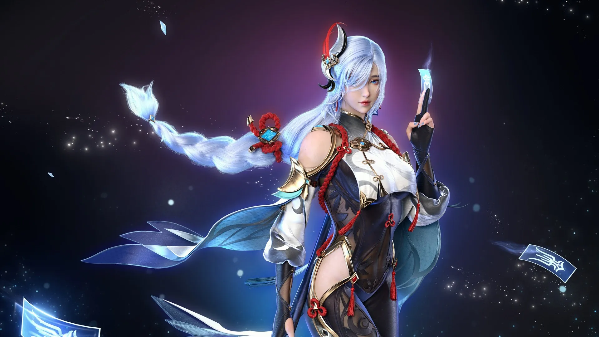 原神 游戏人物 游戏造型 拿符咒的女人