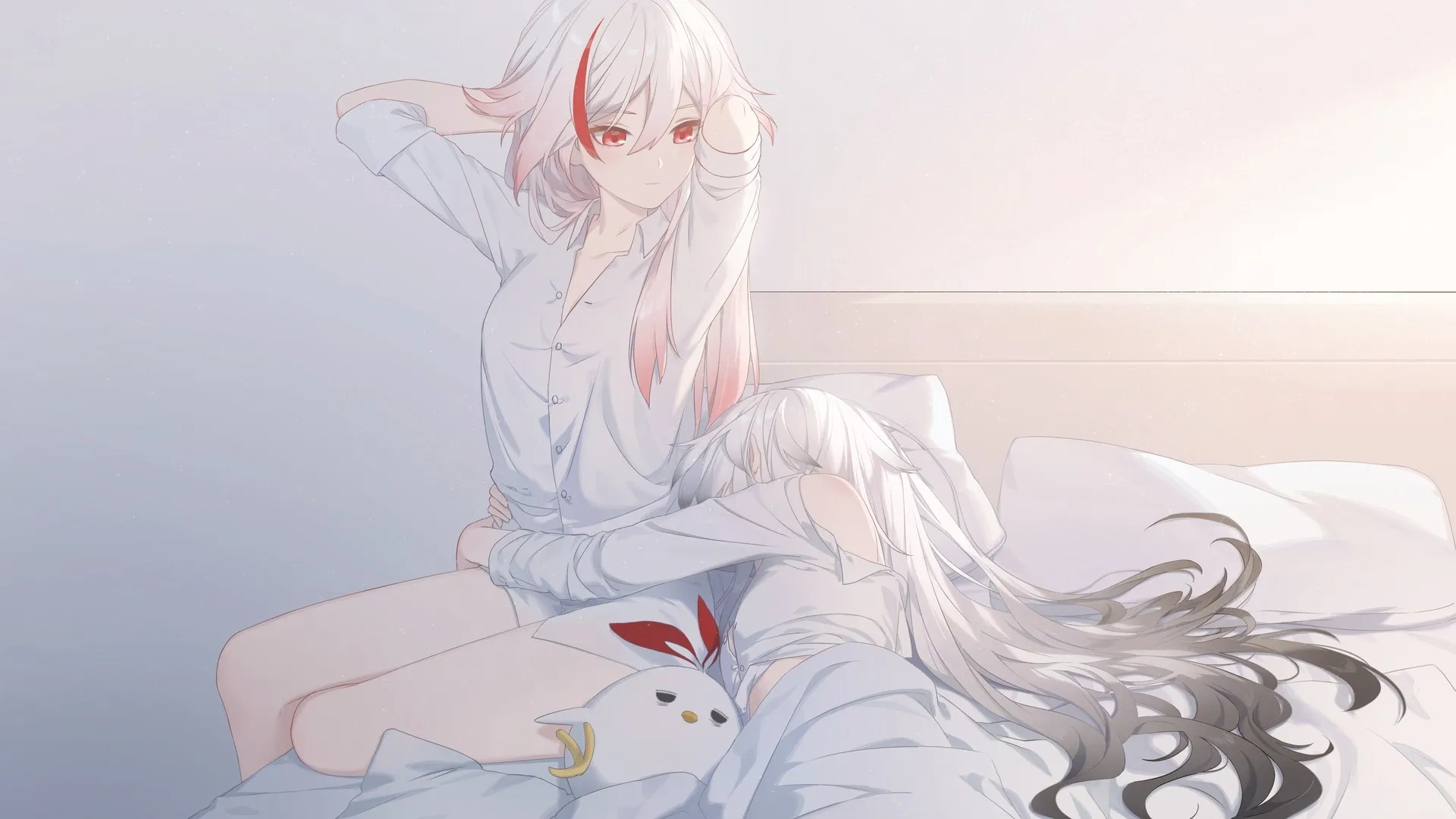 福华 拉斐拉 拥抱 红眼睛 本海 电子游戏艺术 动漫女孩