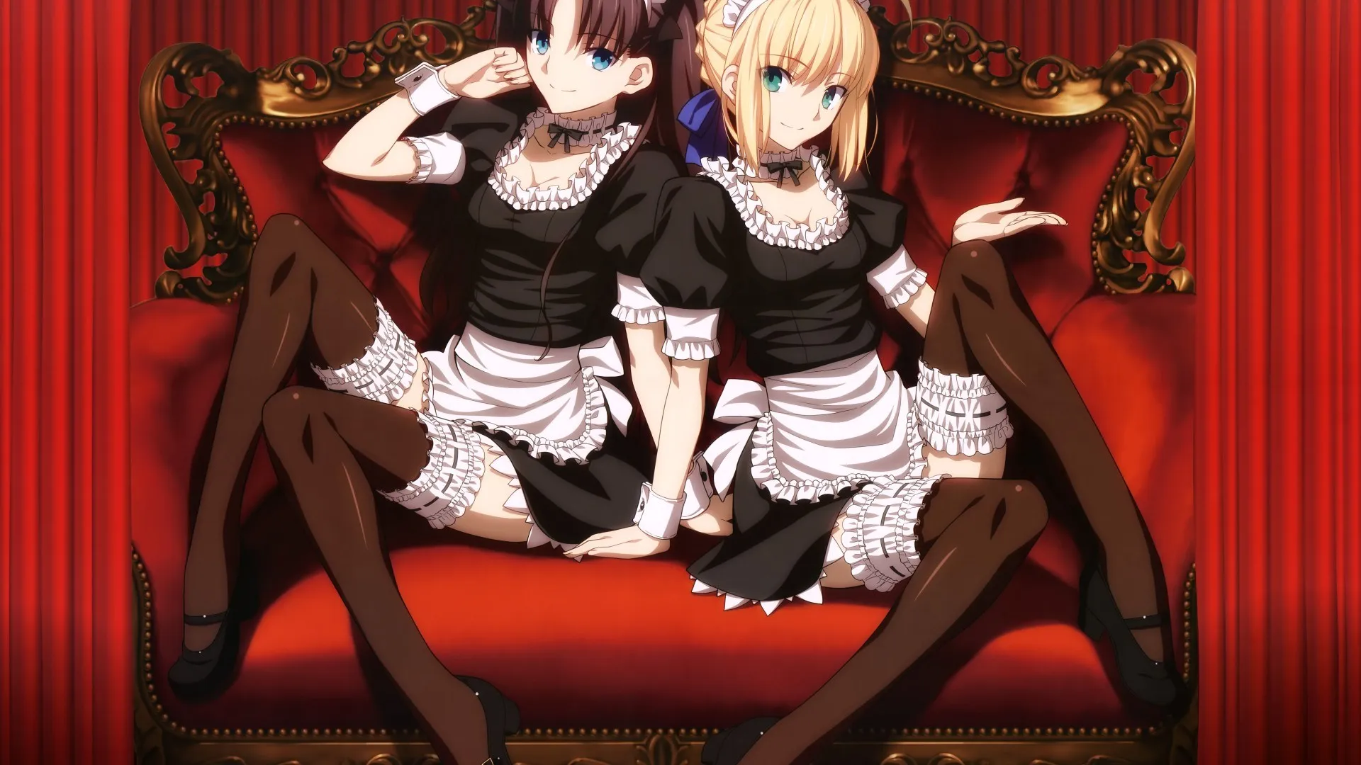 黑发 金发 蓝眼睛 绿眼睛 微笑 电子游戏女孩 电脑壁纸 8K壁纸