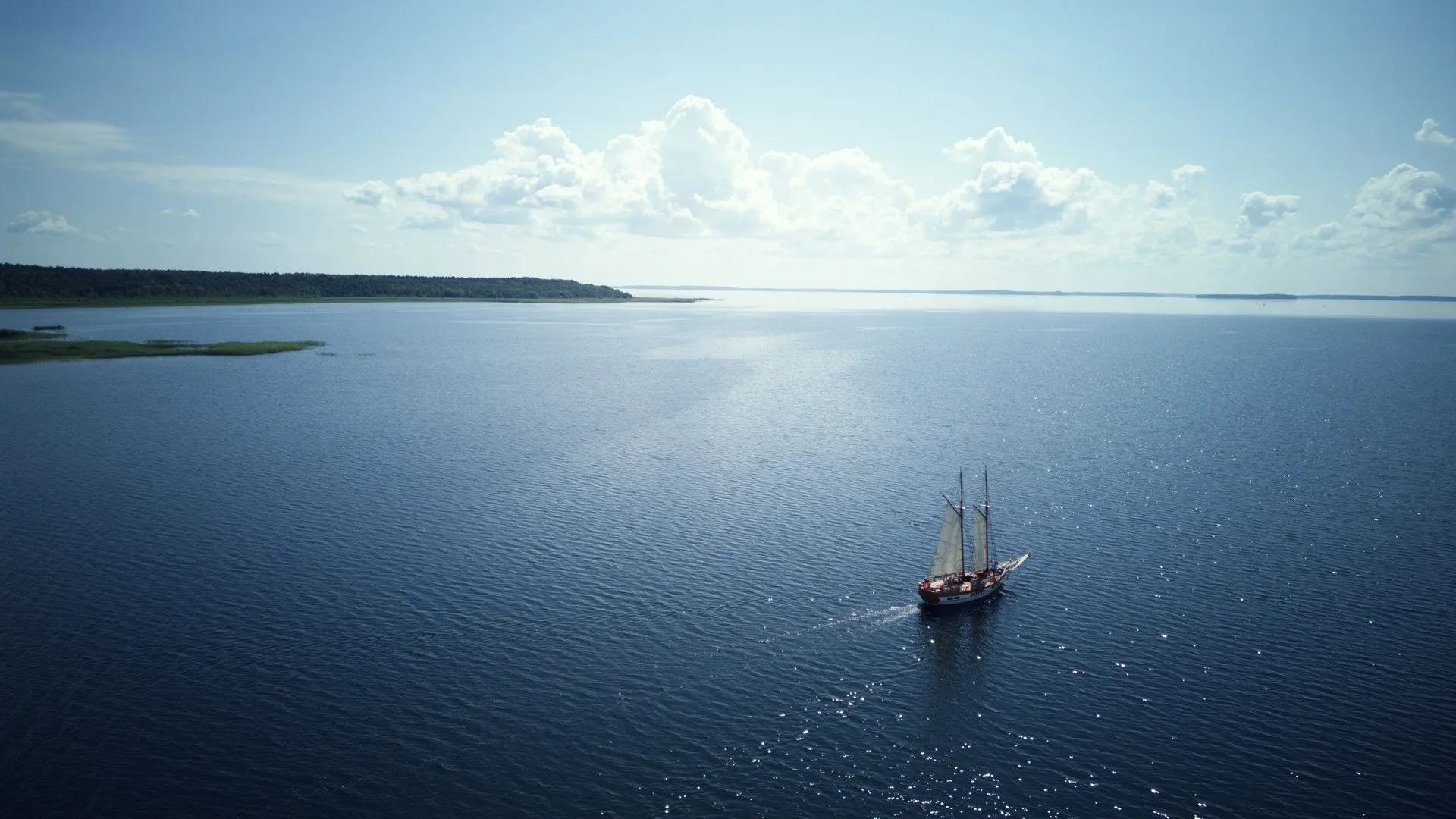 波兰 帆船 无人机照片 海 水 船 天空 云 自然 鸟瞰 电脑壁纸 4K壁纸