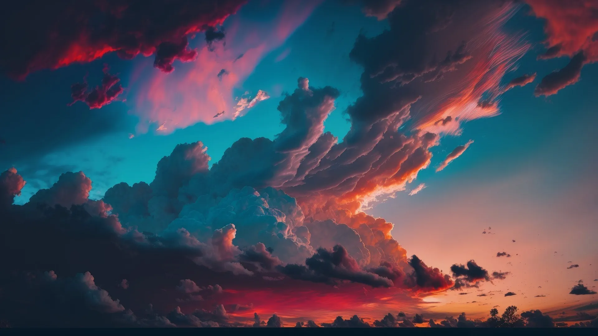艺术 插图 彩色 云 天空 电脑壁纸 4K壁纸