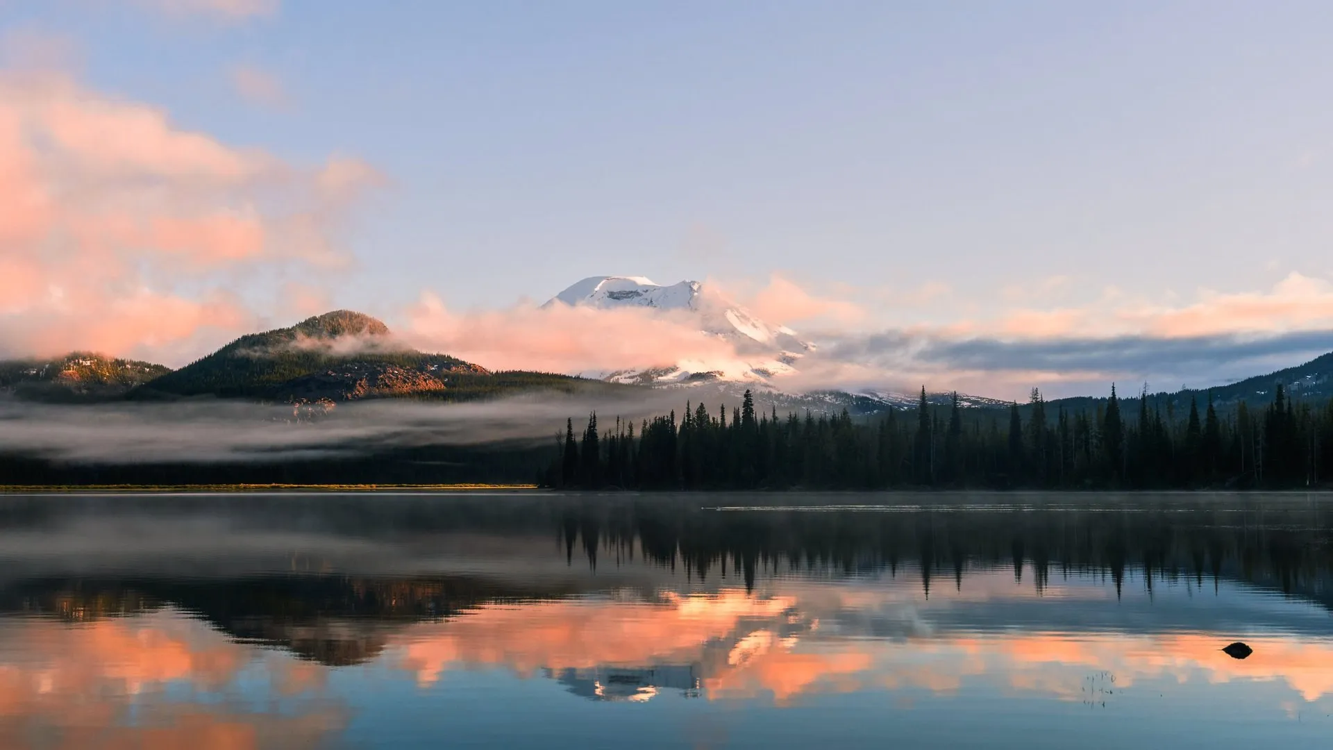 自然 风景 湖泊 水 天空 山 树 反射 雪峰 雪 电脑壁纸 4K壁纸
