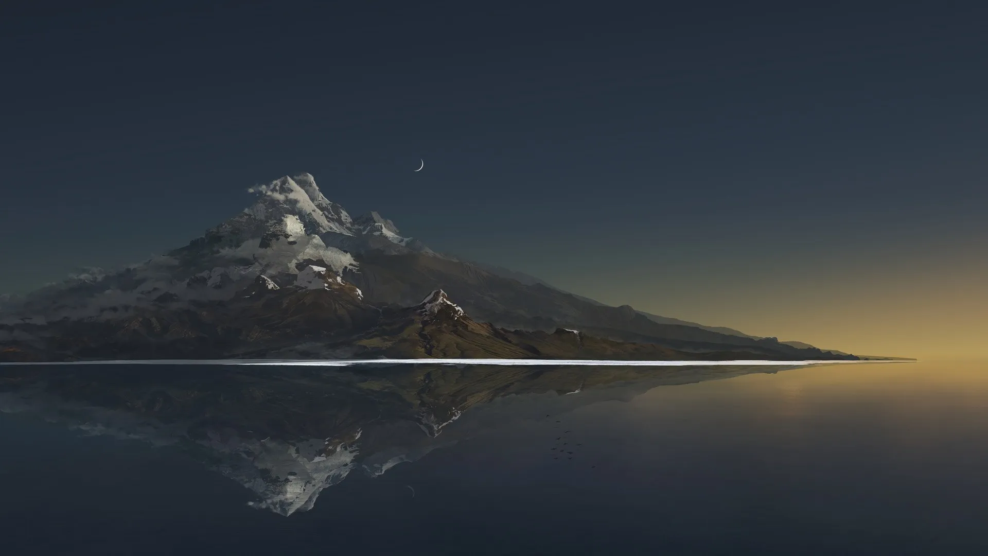 山顶 早晨 黎明 自然 数字绘画 电脑壁纸 4K壁纸