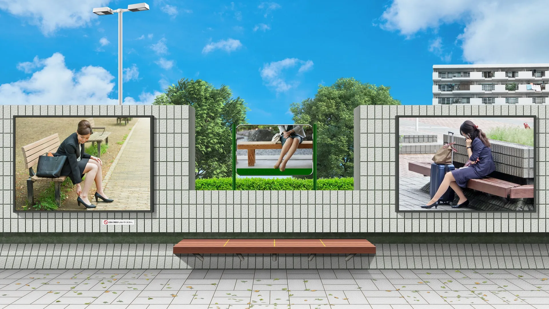 长凳 天空 电脑壁纸 4K壁纸