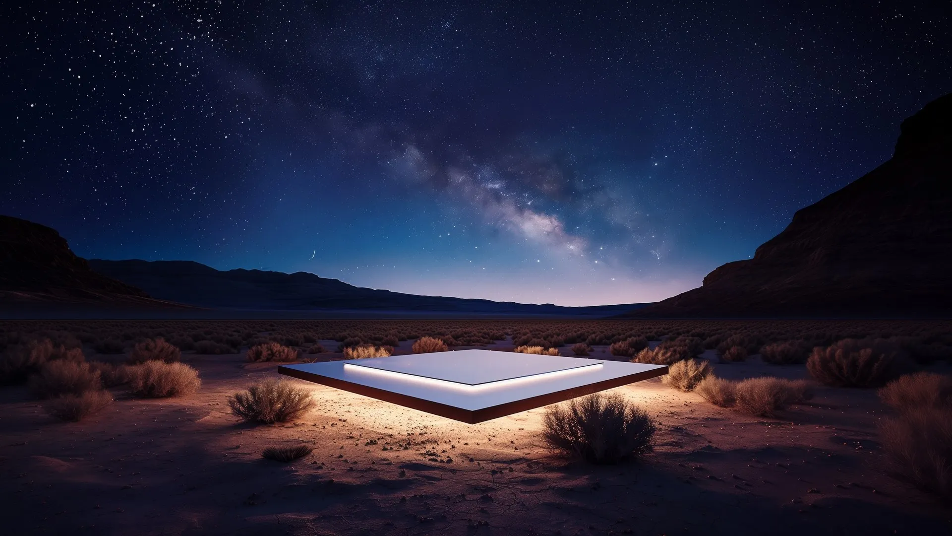 沙漠 蓝色 平台 电脑壁纸 4K壁纸