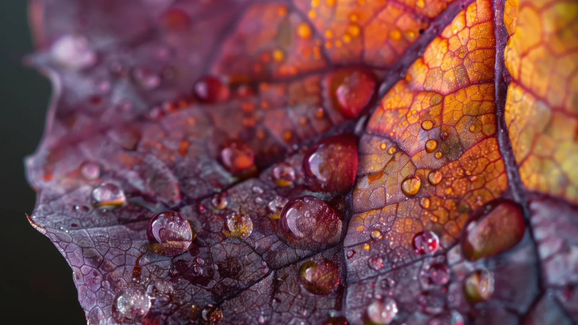 AI艺术 水滴 树叶 秋天 电脑壁纸 4K壁纸