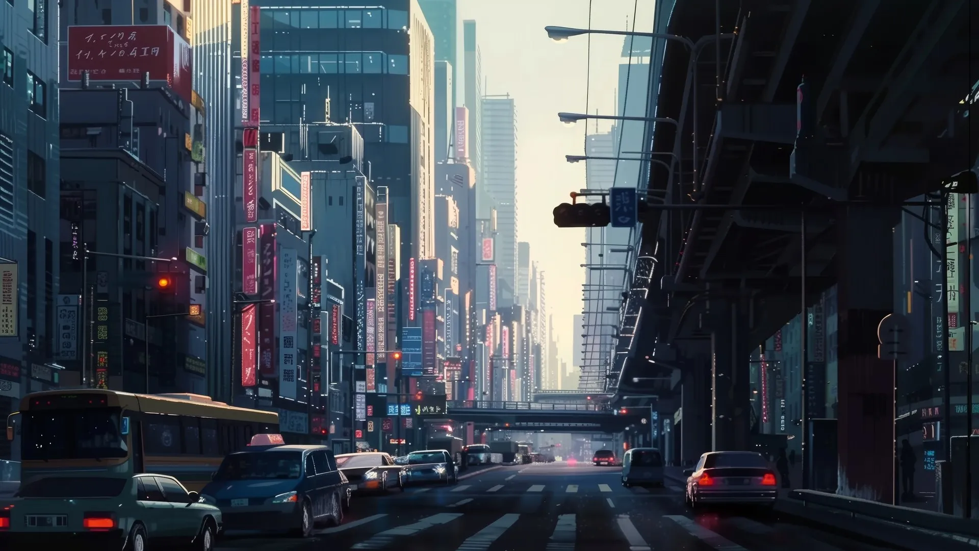 AI艺术 插图 城市 街道 电脑壁纸 4K壁纸