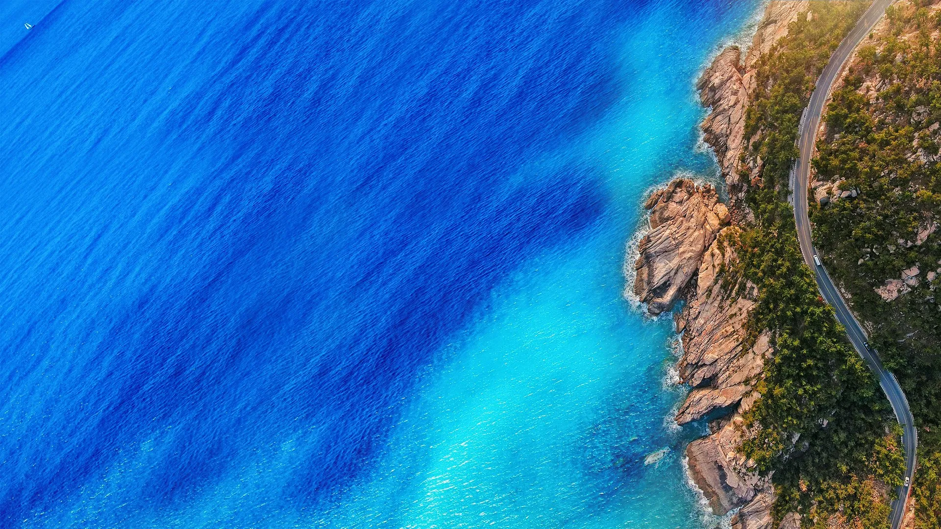 自然 景观 水 岩石 道路海滩 电脑壁纸 4K壁纸