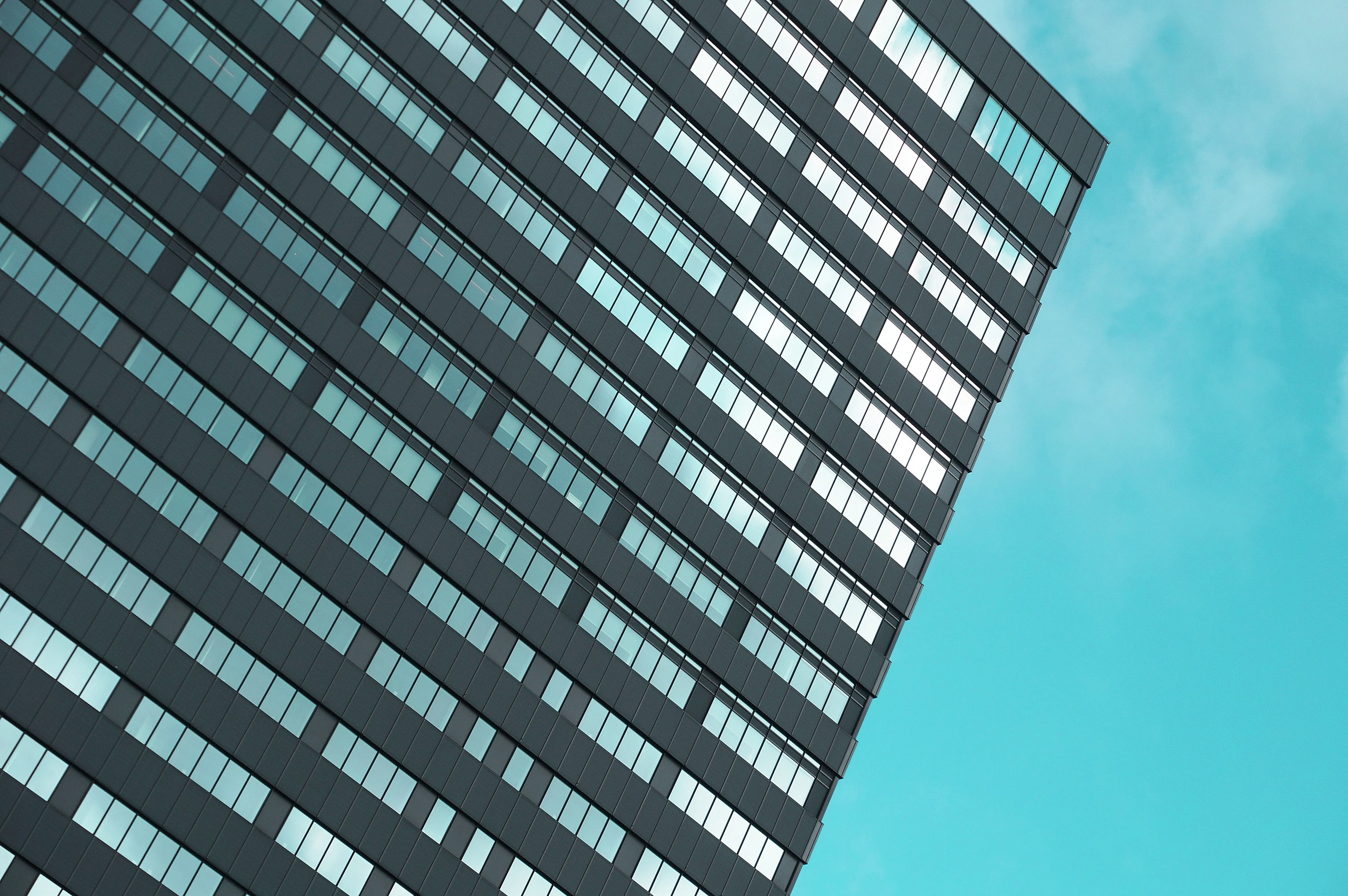 建筑 图案 极简主义 青色 立面 电脑壁纸 4K壁纸