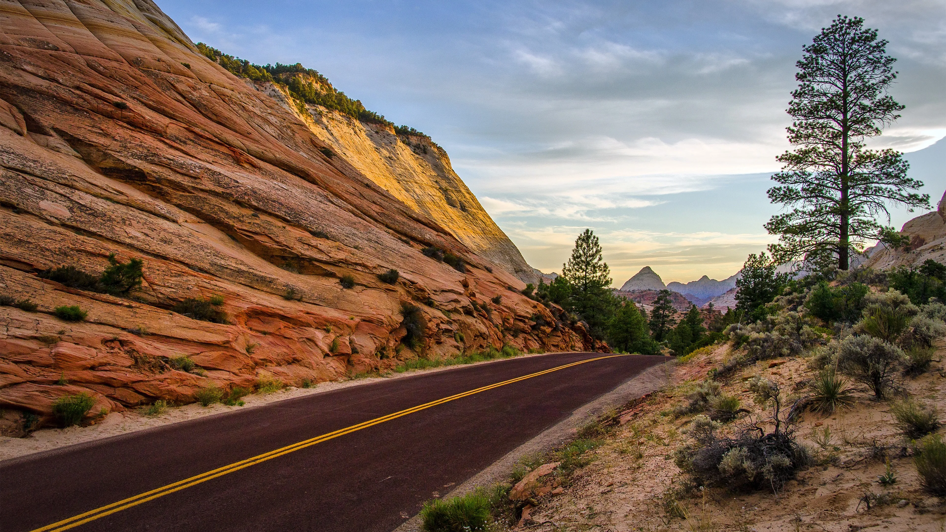 道路 风景 岩石 沥青 户外 自然 电脑壁纸 4K壁纸