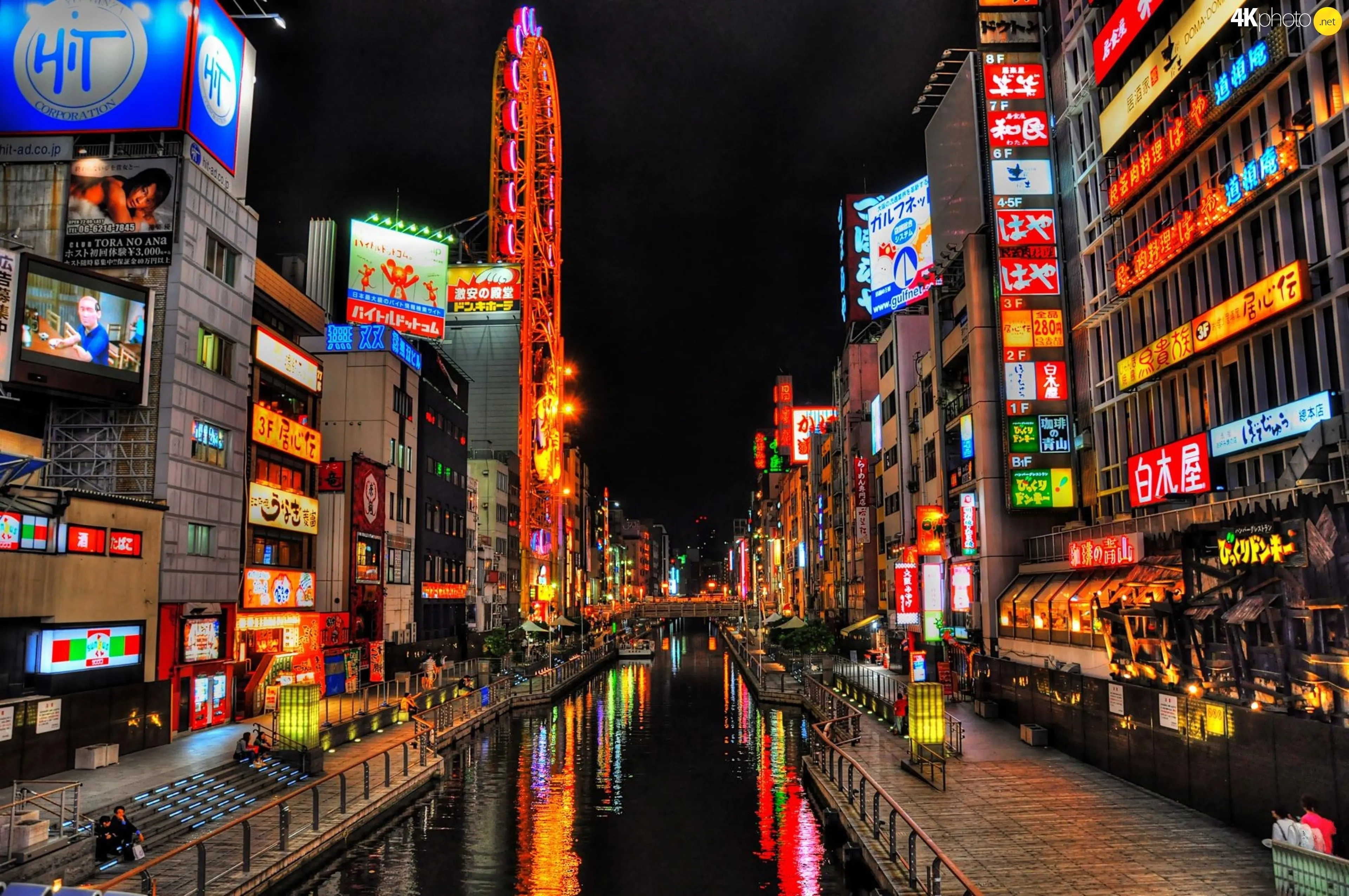  城市 景观 灯光 水 建筑 夜晚 夜景  电脑壁纸 4K壁纸