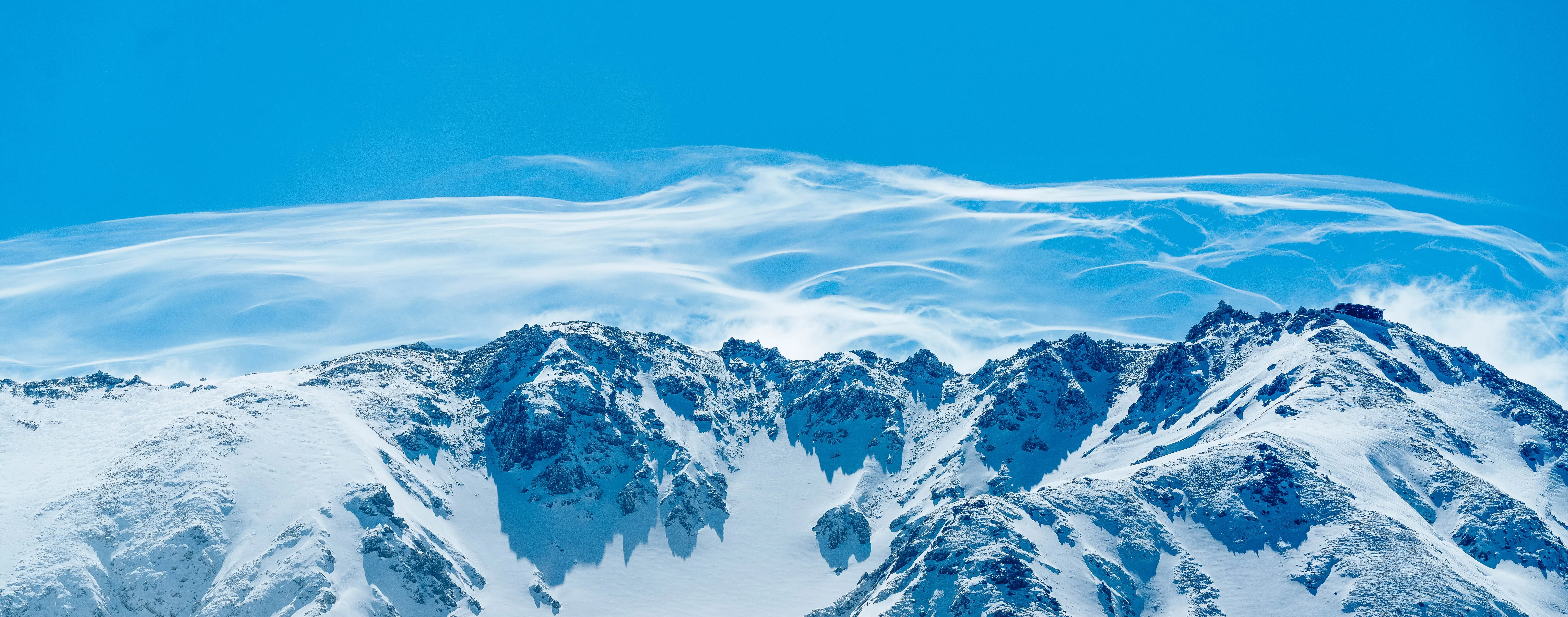 天空 云彩 山脉 山 蓝天 雪 电脑壁纸 8K壁纸