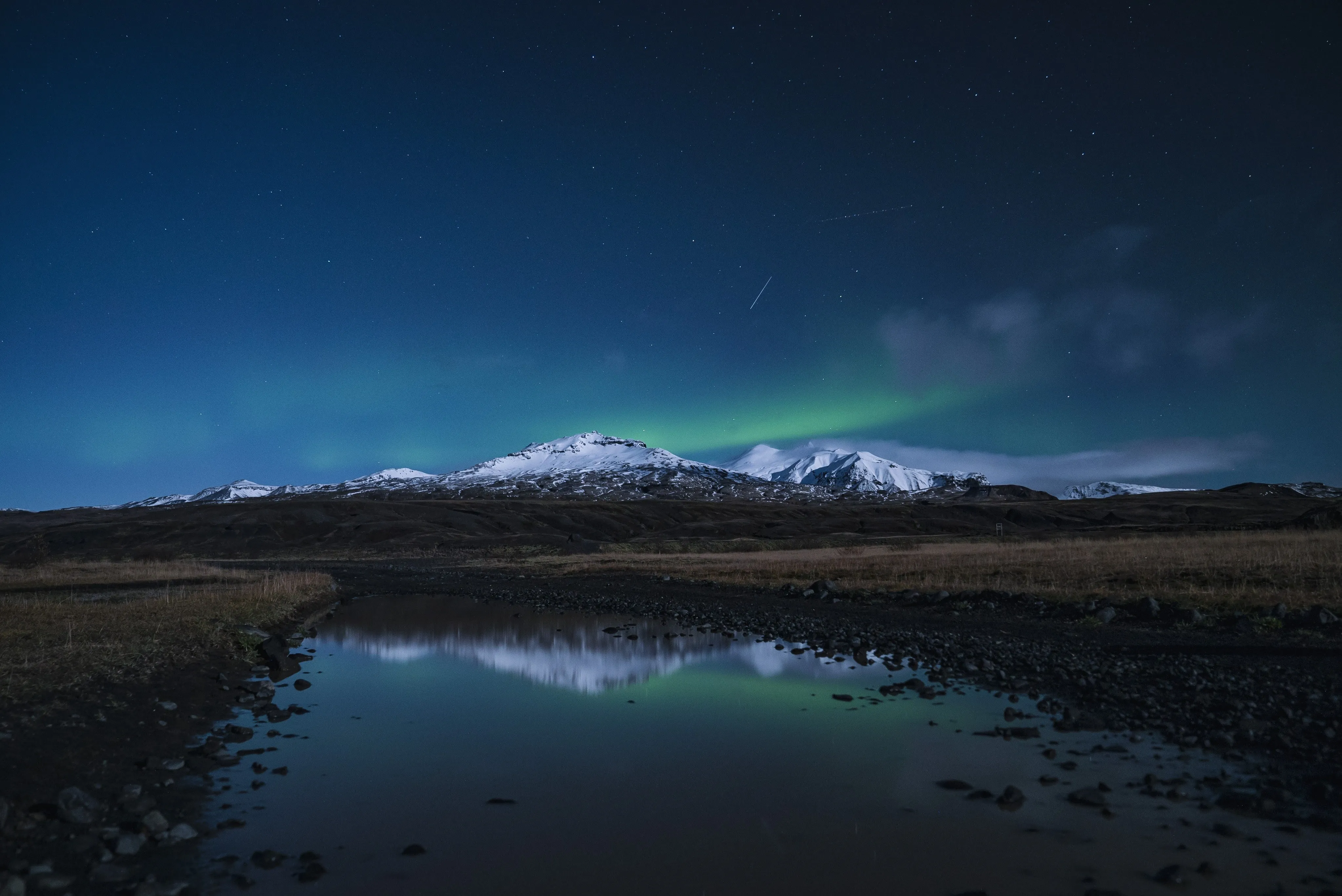 山 雪 风景 繁星 星星 4K壁纸