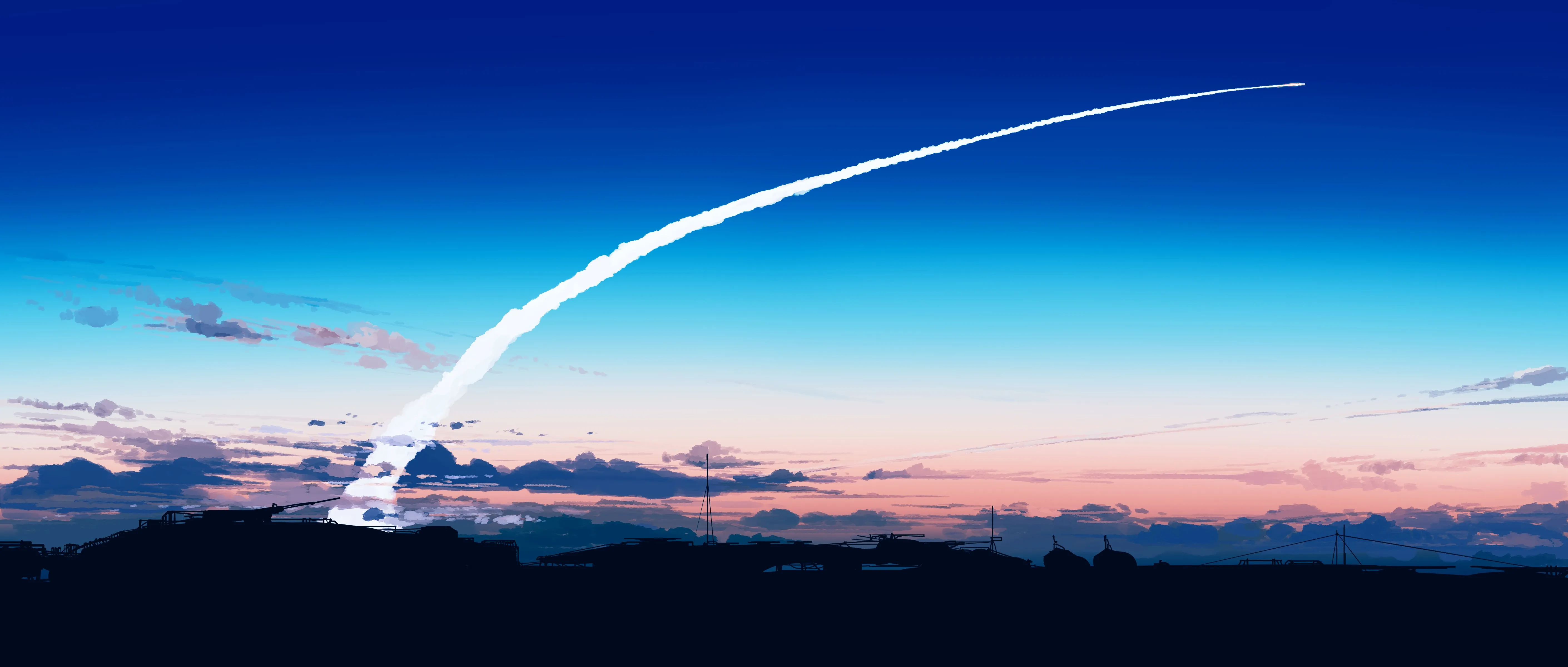 优雅 AI艺术 图片 插图 绘画 风景 云 天空 简单背景 极简主义 4K壁纸