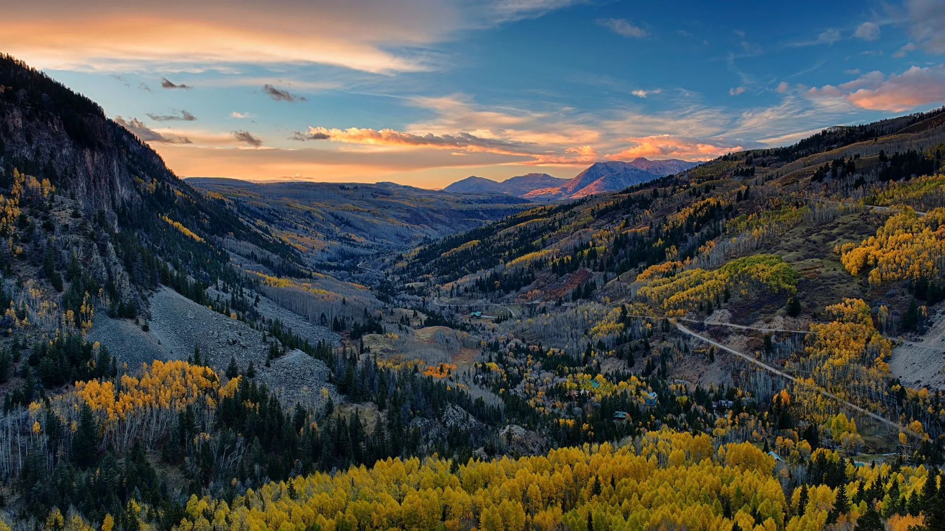 摄影 风景 秋天 日落 天空 云 树 自然 山脉 夕阳辉光